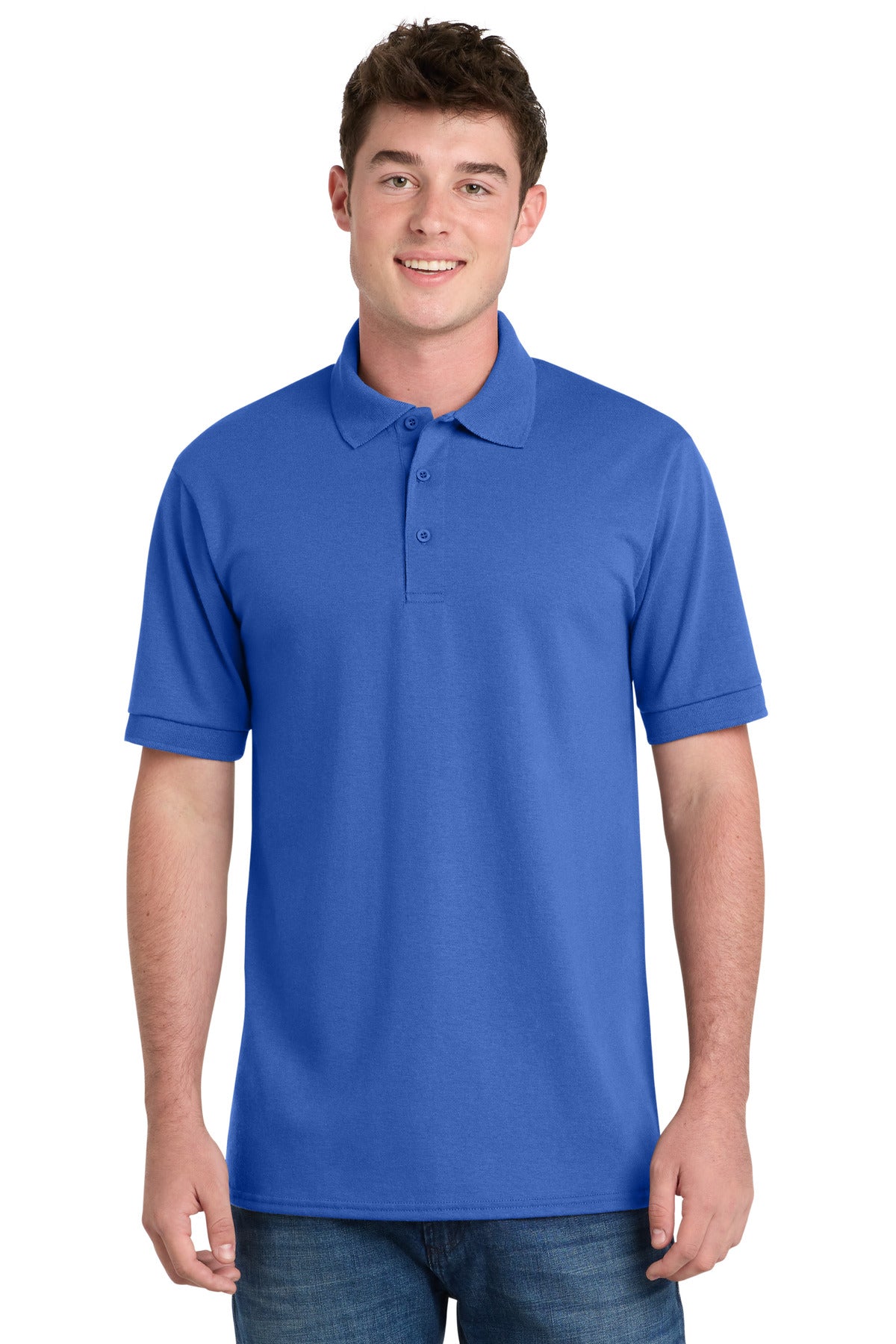 Custom Embroidery or DTF Print - Port & Co™ Tall Core Blend Jersey Knit Polo. KP55T