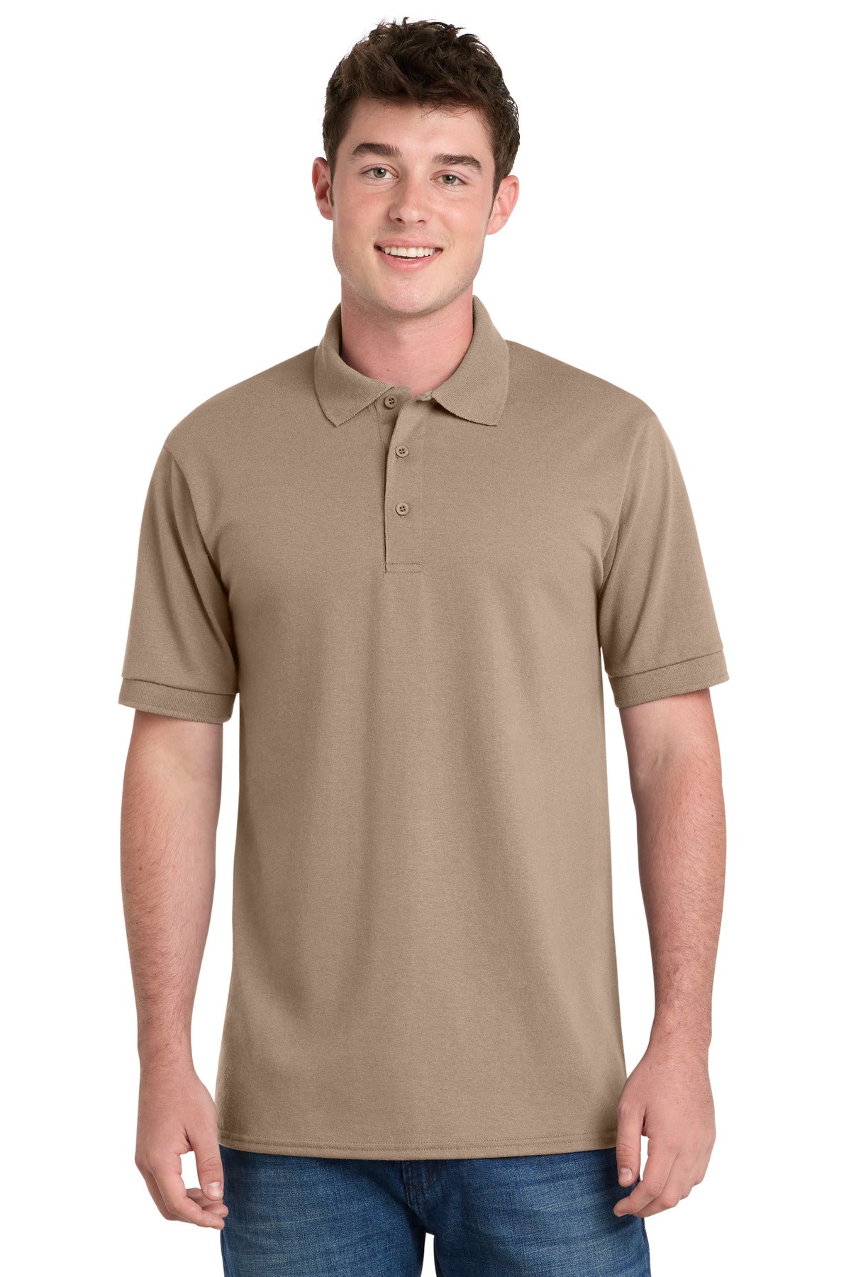 Custom Embroidery or DTF Print - Port & Co™ Tall Core Blend Jersey Knit Polo. KP55T