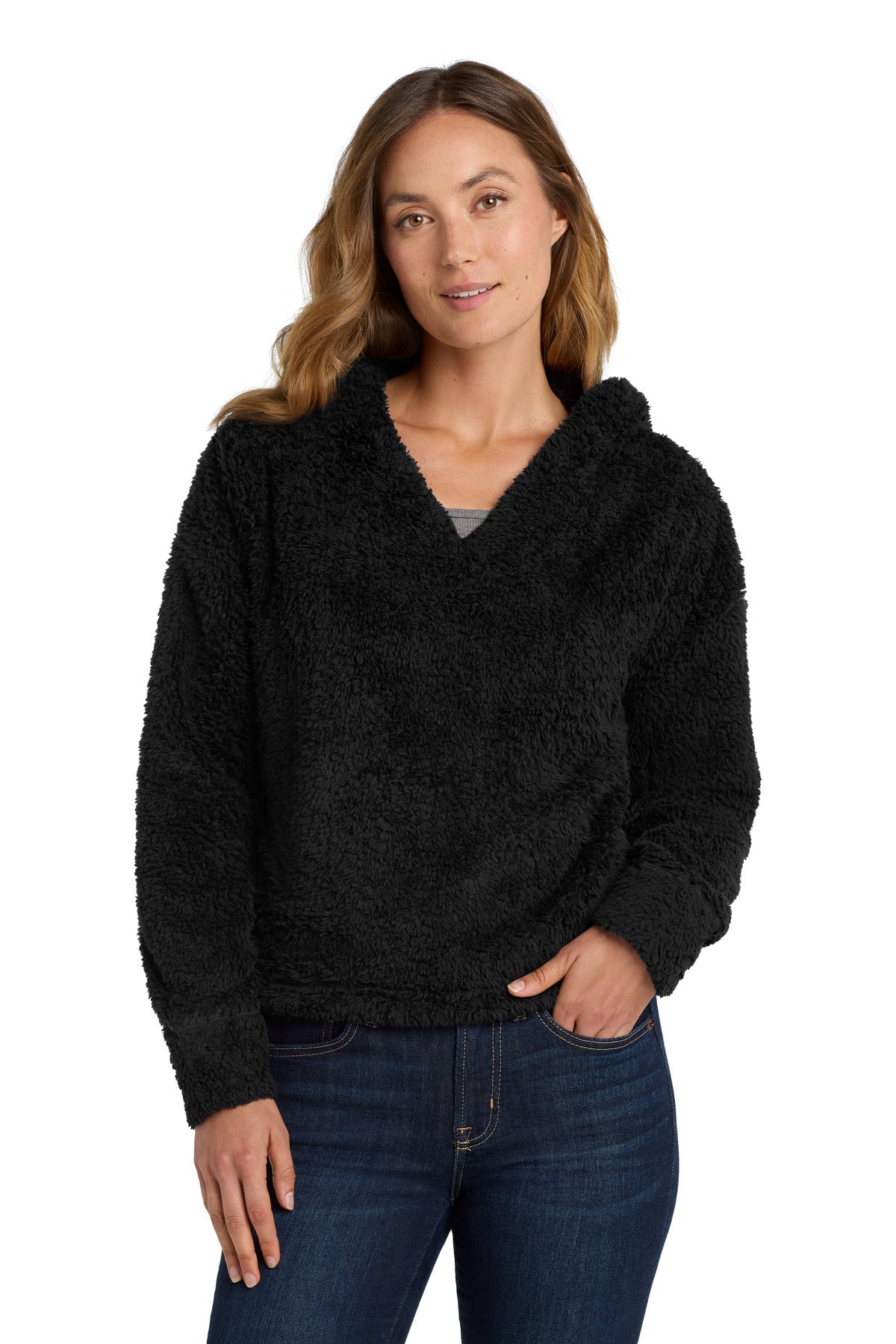 Custom Embroidered or DTF Print on Port Authority  ®  Women's Cozy Fleece Hoodie. L132