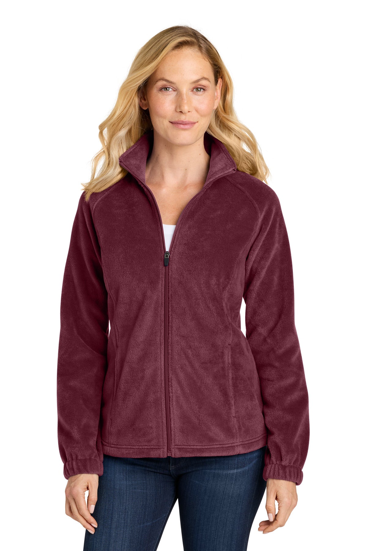 Custom Embroidery or DTF Print - Port Authority ®  Women's Plush Fleece Full-Zip Jacket L190
