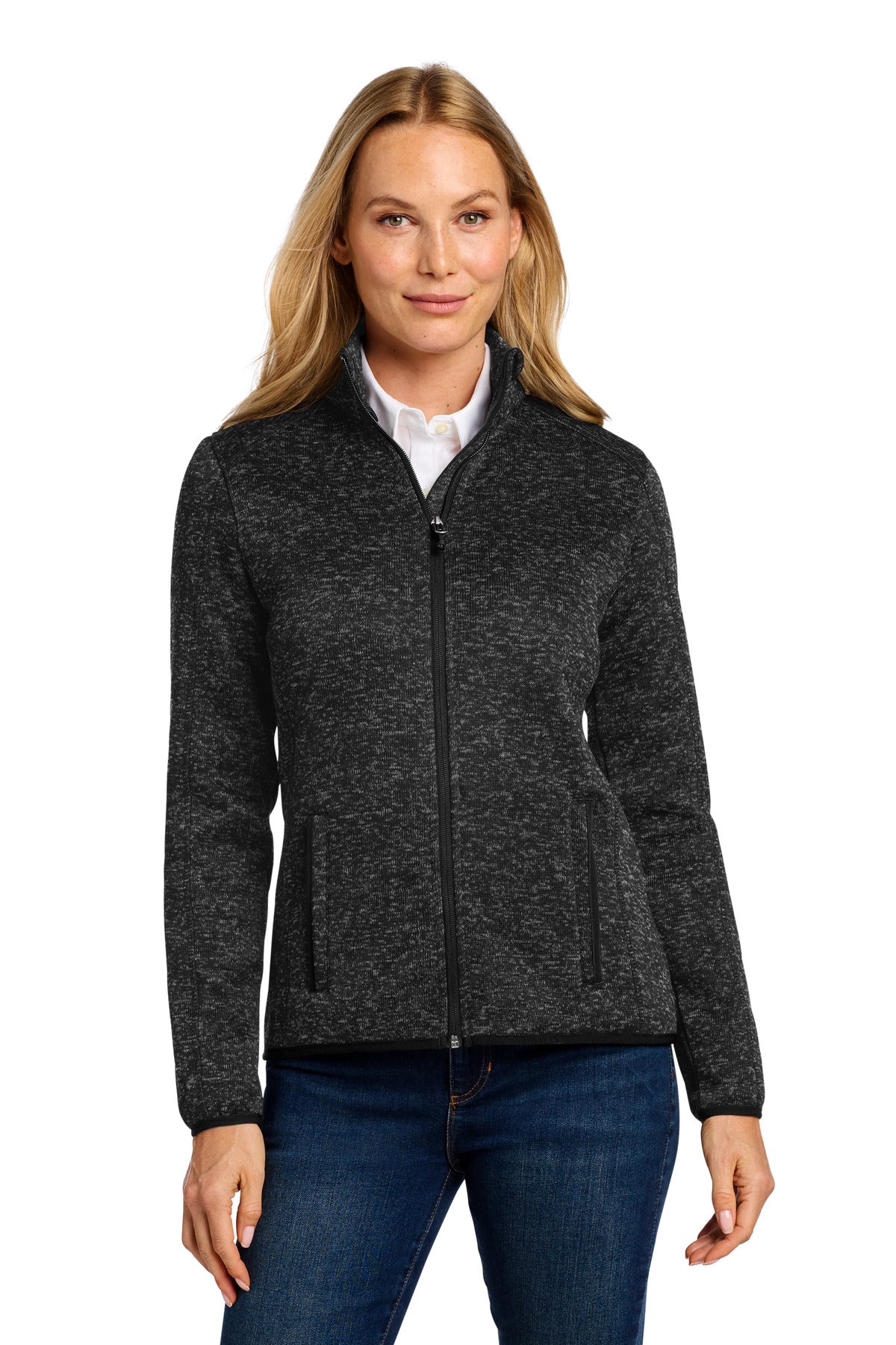 Custom Embroidery or DTF Print - Port Authority ®  Women's Sweater Fleece Jacket. L232