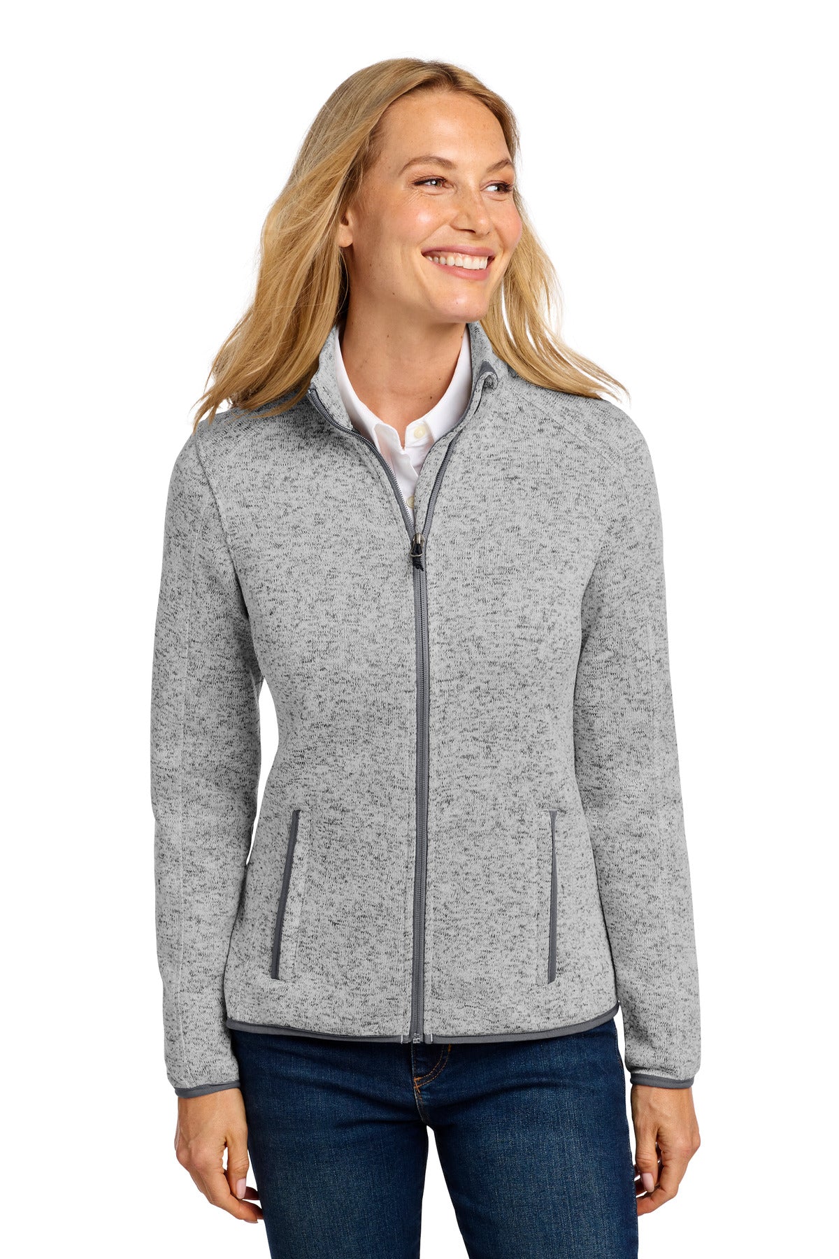 Custom Embroidery or DTF Print - Port Authority ®  Women's Sweater Fleece Jacket. L232