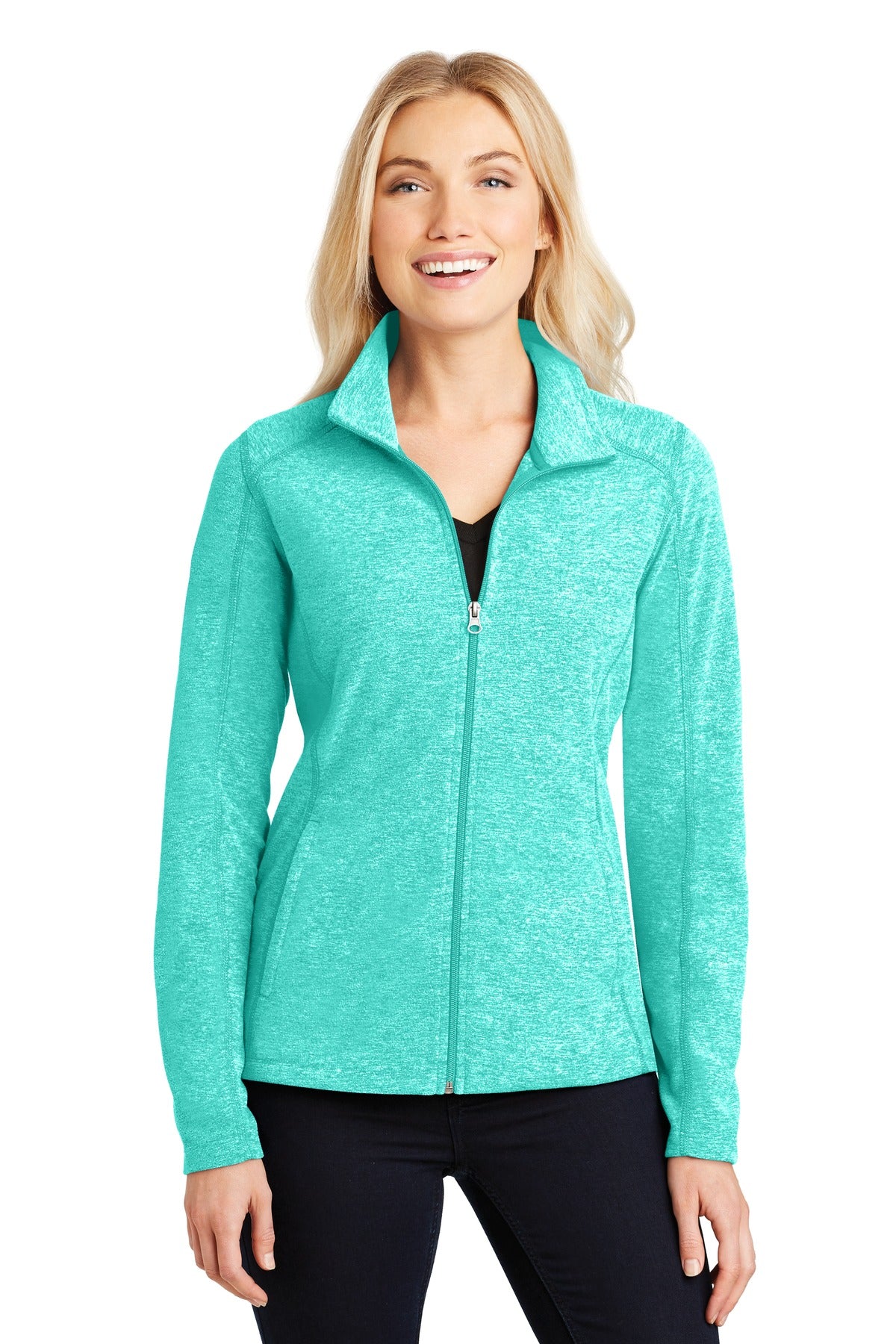 Custom Embroidered - Port Authority® Women's Heather Microfleece Full-Zip Jacket. L235
