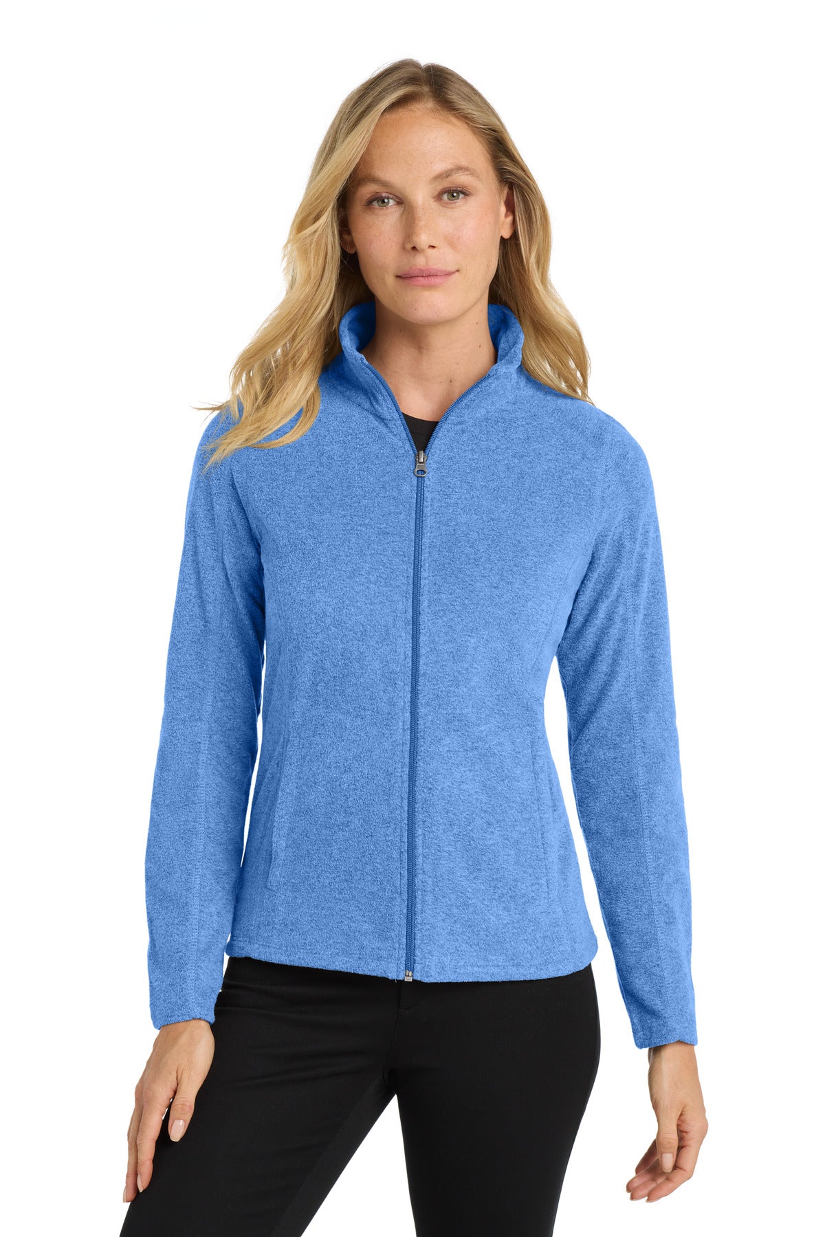 Custom Embroidery or DTF Print - Port Authority ®  Women's Heather Microfleece Full-Zip Jacket. L235