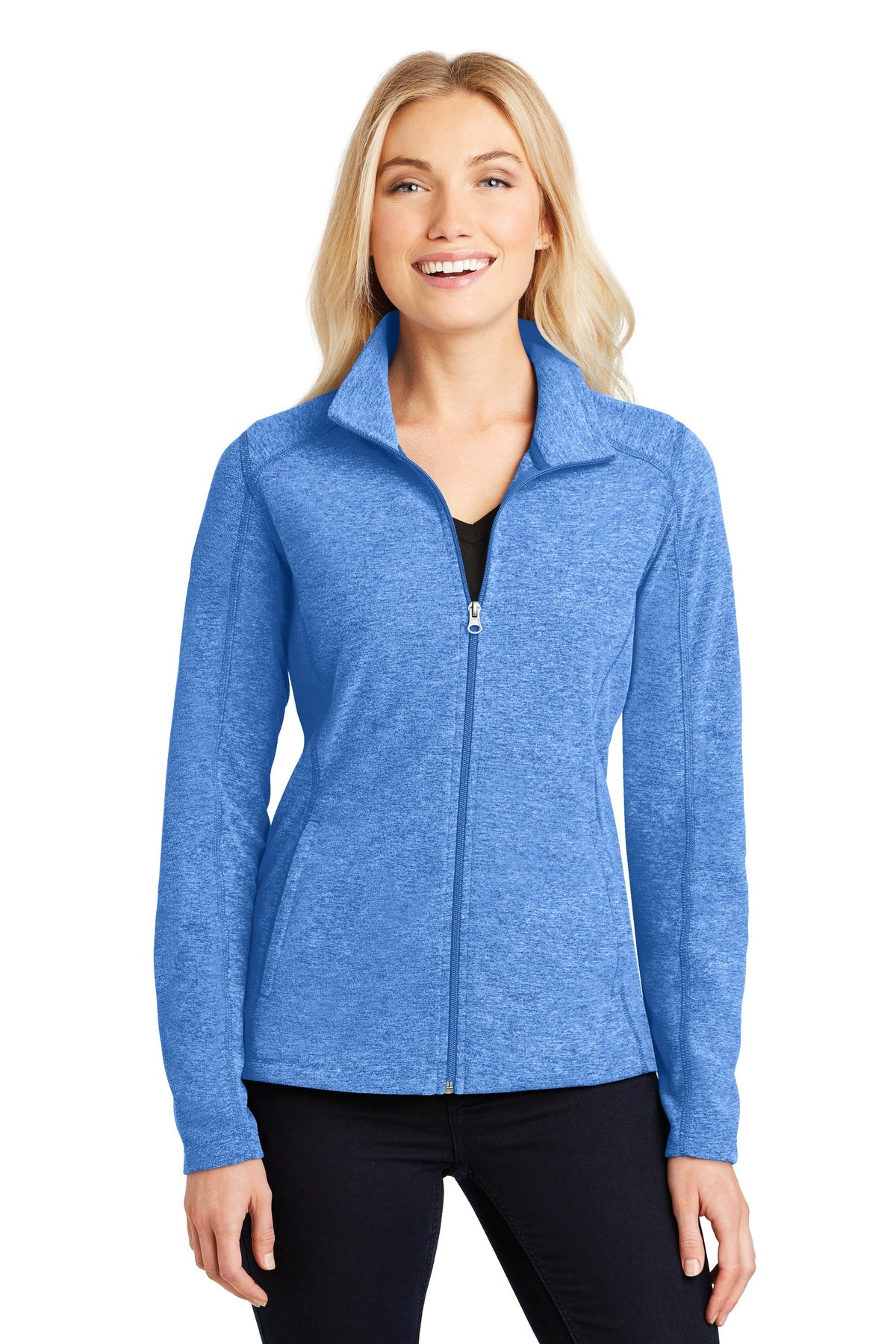 Custom Embroidered - Port Authority® Women's Heather Microfleece Full-Zip Jacket. L235