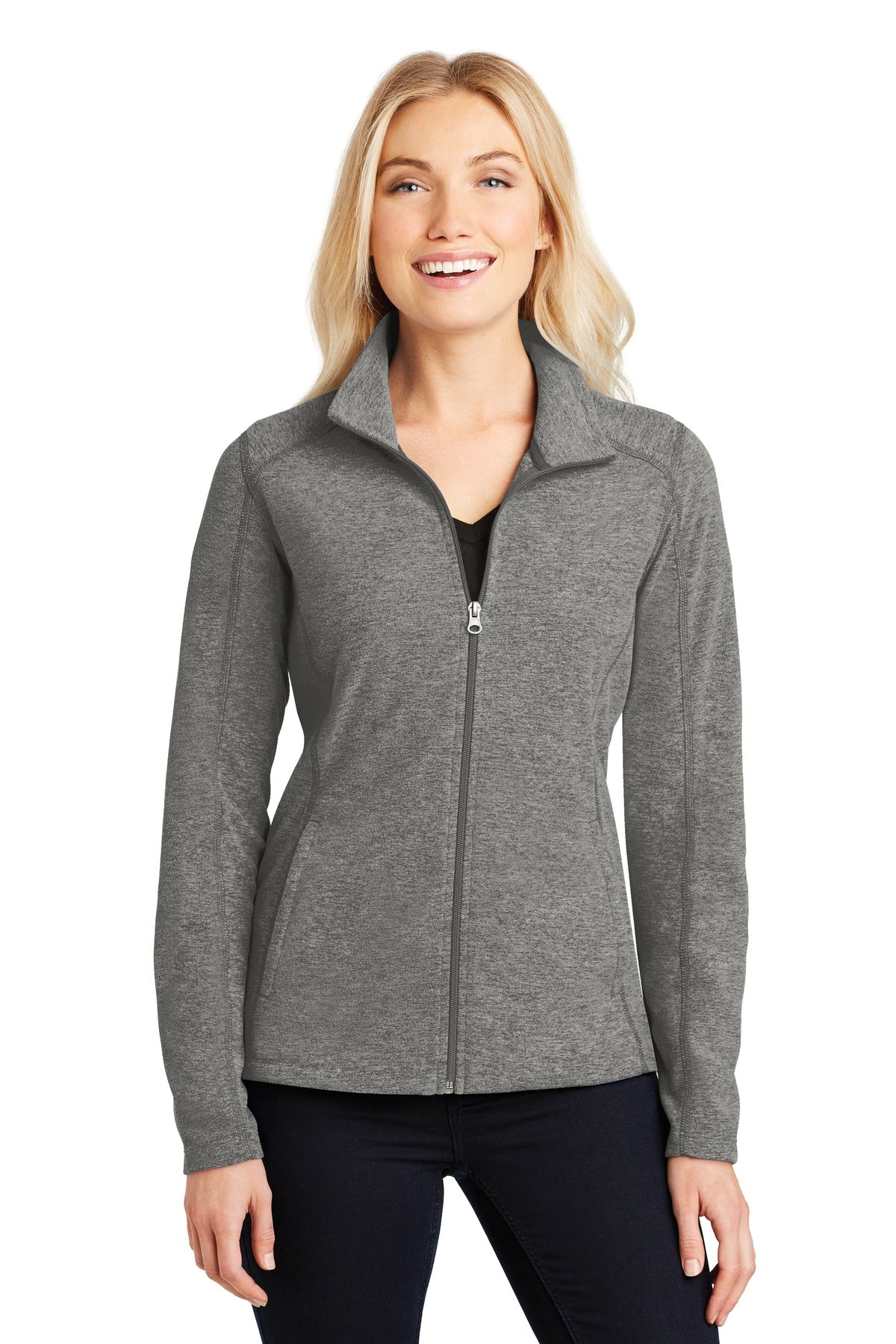 Custom Embroidered - Port Authority® Women's Heather Microfleece Full-Zip Jacket. L235