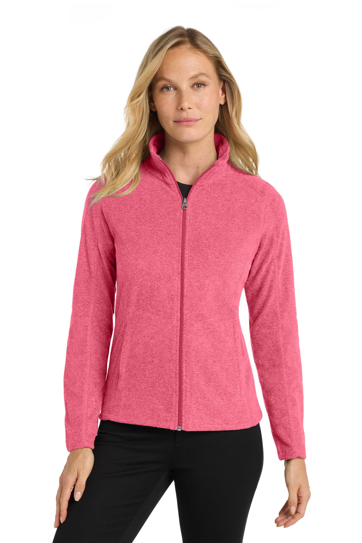 Custom Embroidery or DTF Print - Port Authority ®  Women's Heather Microfleece Full-Zip Jacket. L235