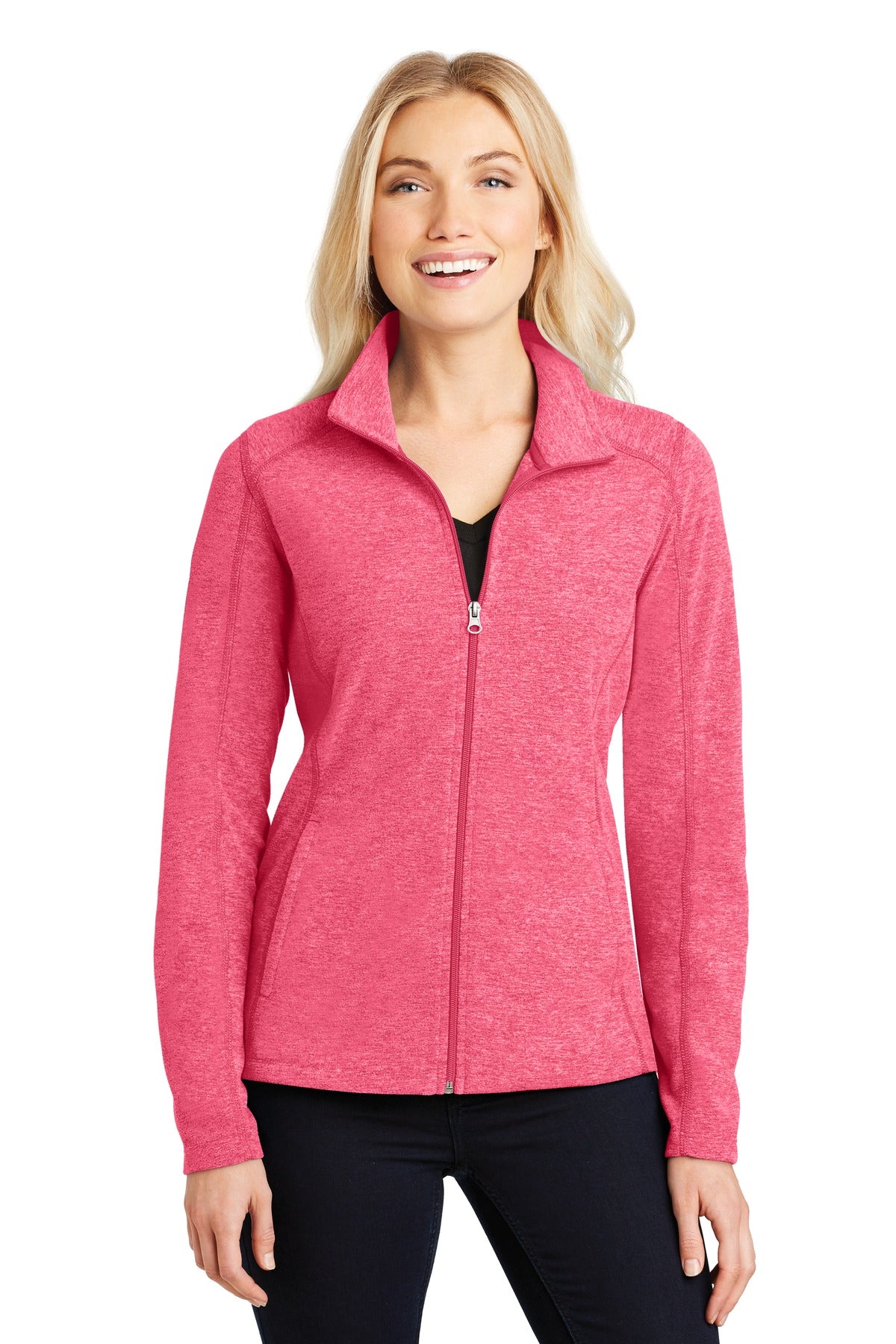 Custom Embroidered - Port Authority® Women's Heather Microfleece Full-Zip Jacket. L235
