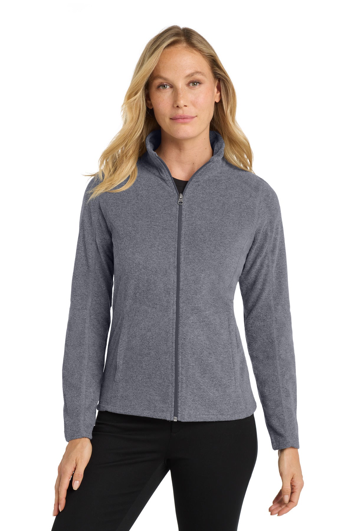 Custom Embroidery or DTF Print - Port Authority ®  Women's Heather Microfleece Full-Zip Jacket. L235