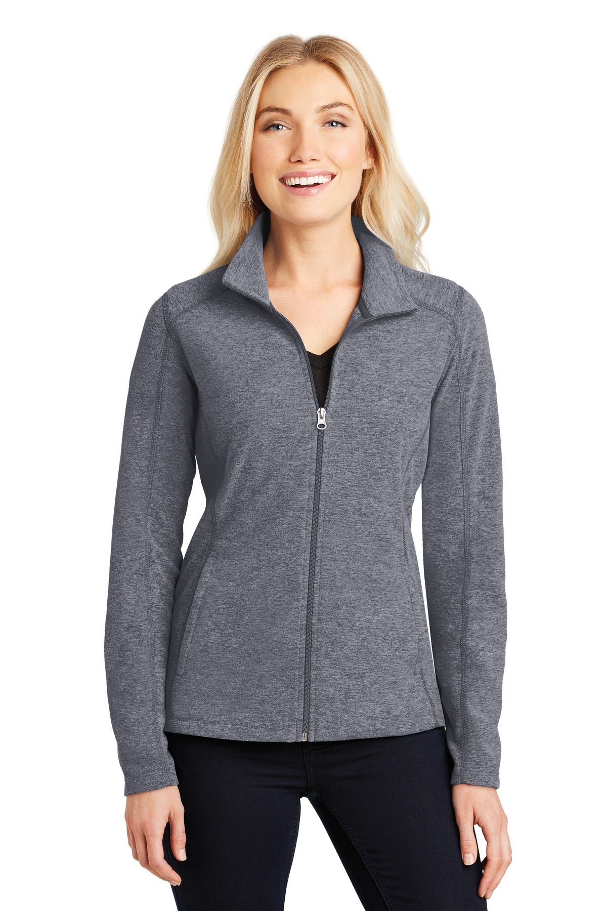 Custom Embroidered - Port Authority® Women's Heather Microfleece Full-Zip Jacket. L235