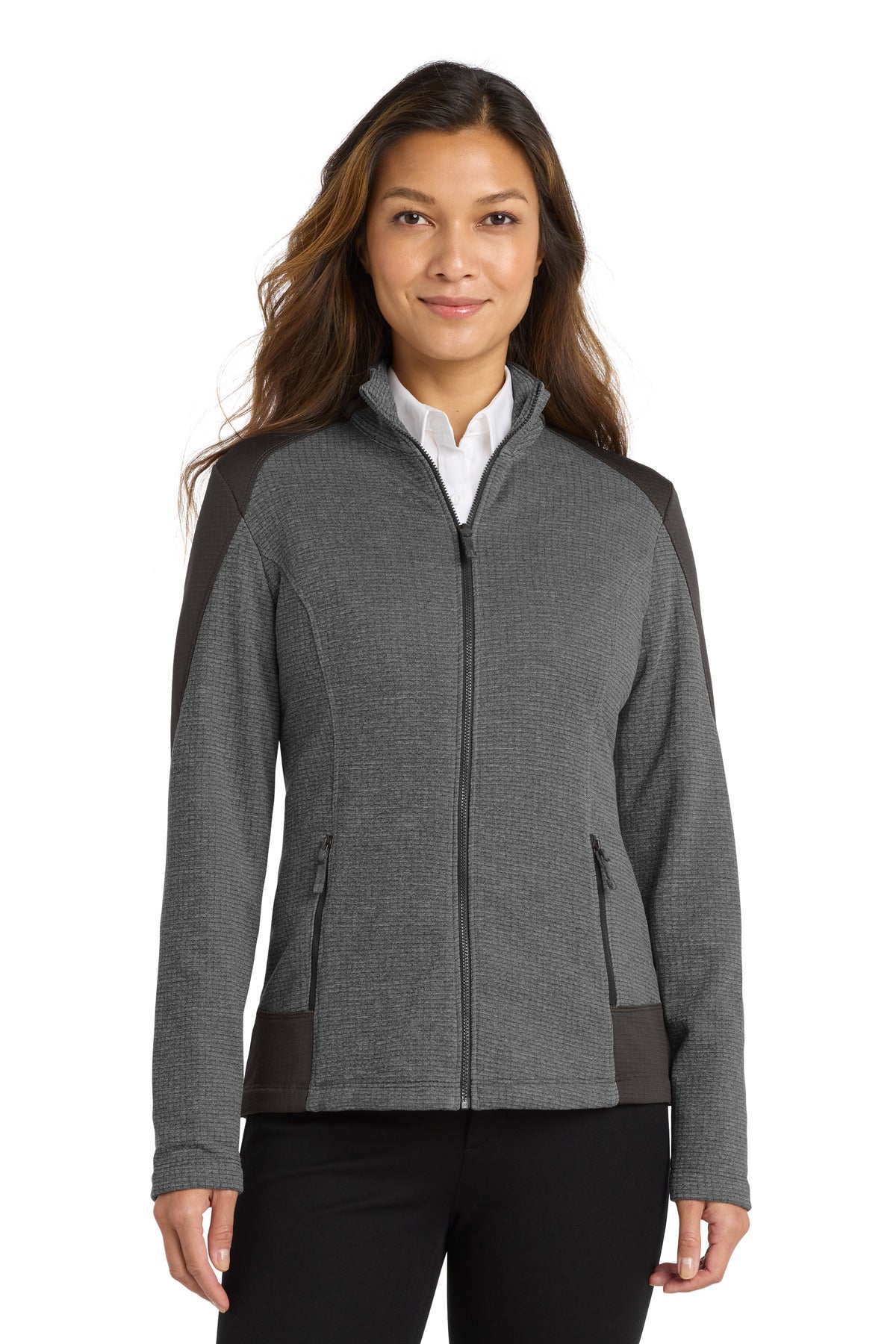 Custom Embroidery or DTF Print - Port Authority  ®  Women's Grid Fleece Jacket. L239