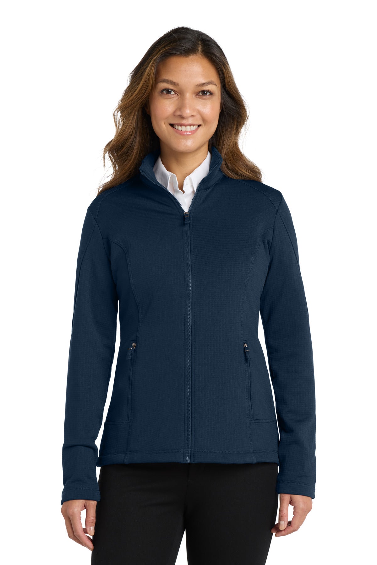 Custom Embroidery or DTF Print - Port Authority  ®  Women's Grid Fleece Jacket. L239
