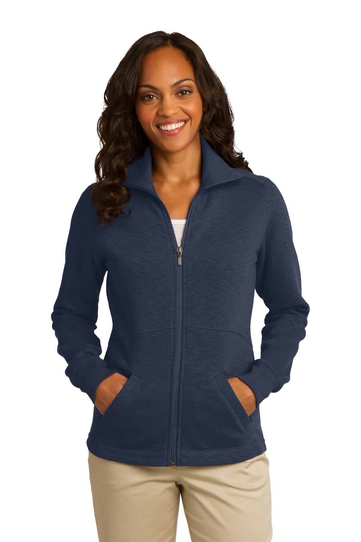 Custom Embroidered - Port Authority® Women's Slub Fleece Full-Zip Jacket. L293