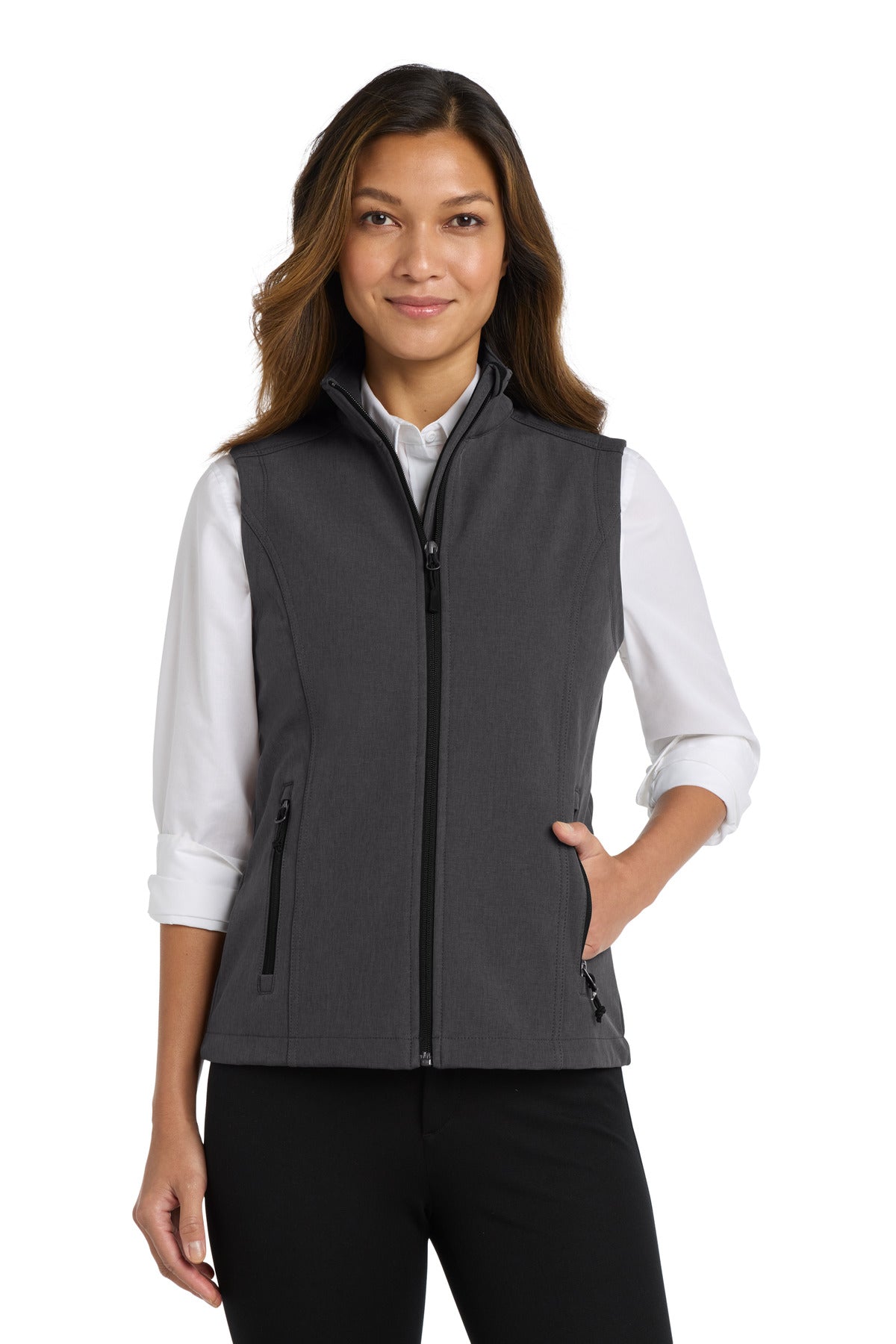 Custom Embroidery or DTF Print - Port Authority ®  Women's Core Soft Shell Vest. L325