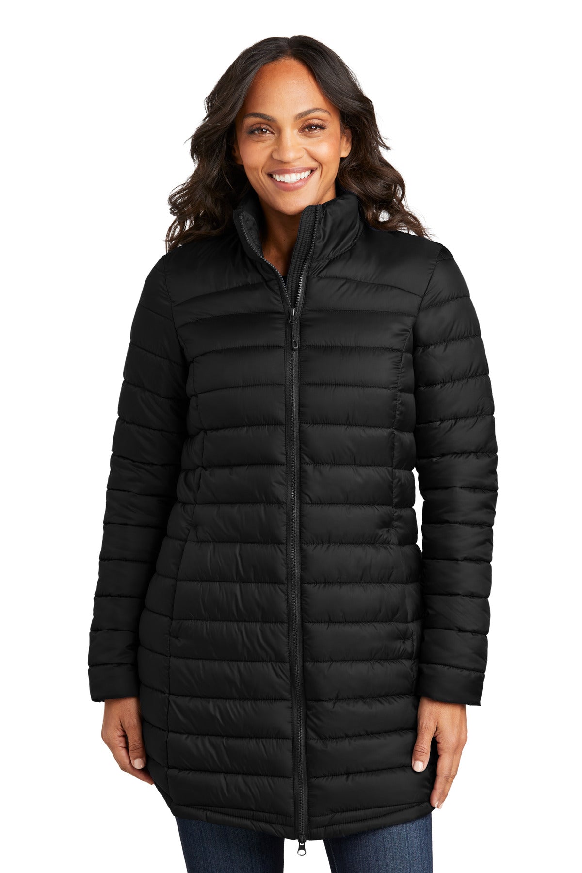 Custom Embroidery or DTF Print - Port Authority ®  Women's Horizon Puffy Long Jacket L365