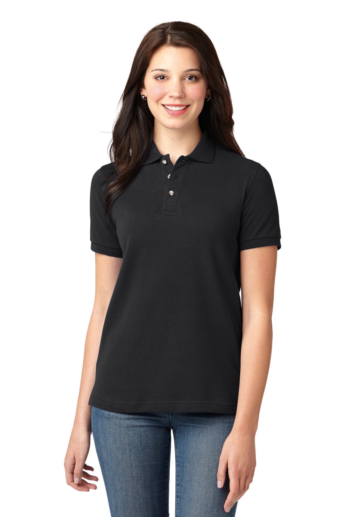 Custom Embroidery or DTF Print - Port Authority ®  Women's Heavyweight Cotton Pique Polo.  L420
