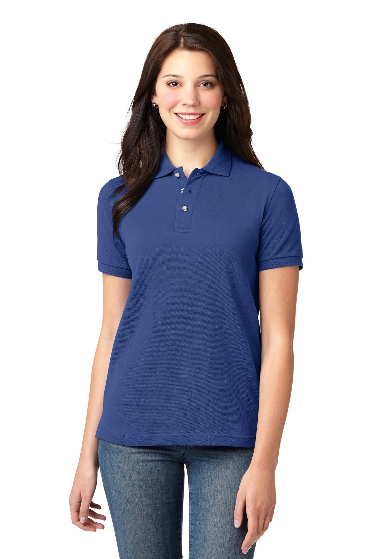 Custom Embroidery or DTF Print - Port Authority ®  Women's Heavyweight Cotton Pique Polo.  L420