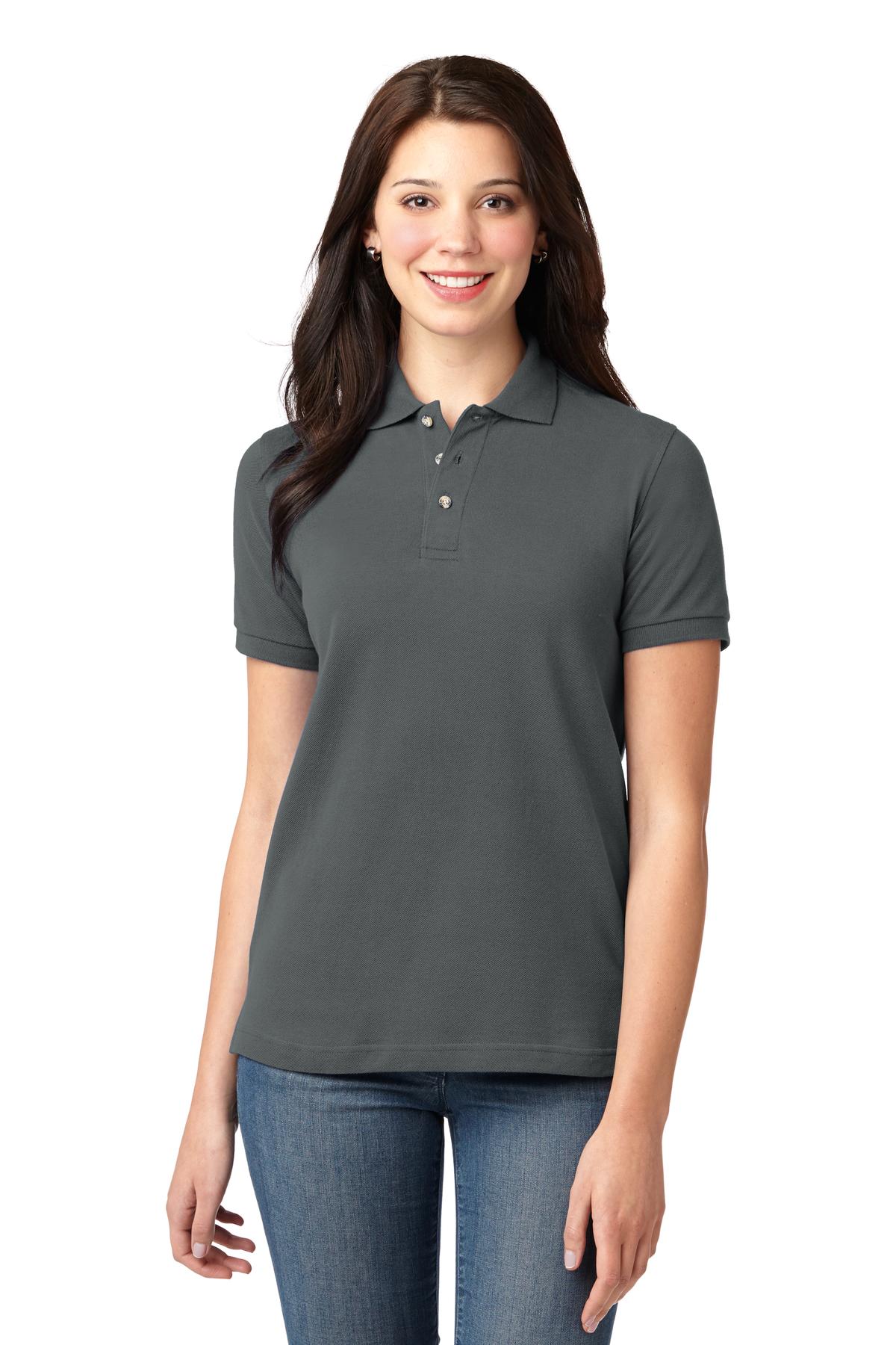 Custom Embroidery or DTF Print - Port Authority ®  Women's Heavyweight Cotton Pique Polo.  L420