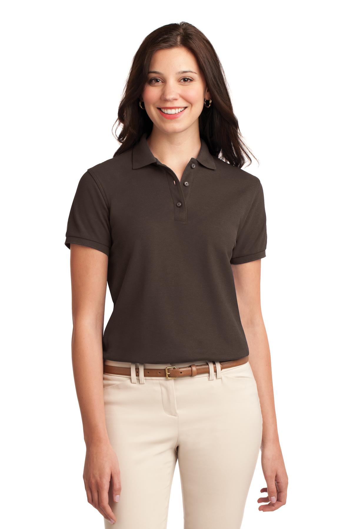 Custom Embroidery or DTF Print - Port Authority ®  Women's Silk Touch™ Polo.  L500