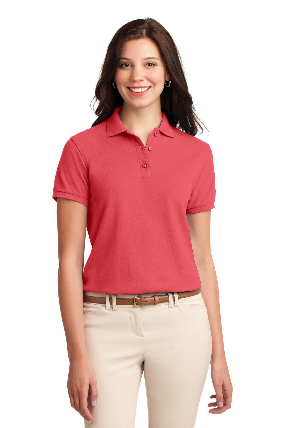 Custom Embroidery or DTF Print - Port Authority ®  Women's Silk Touch™ Polo.  L500