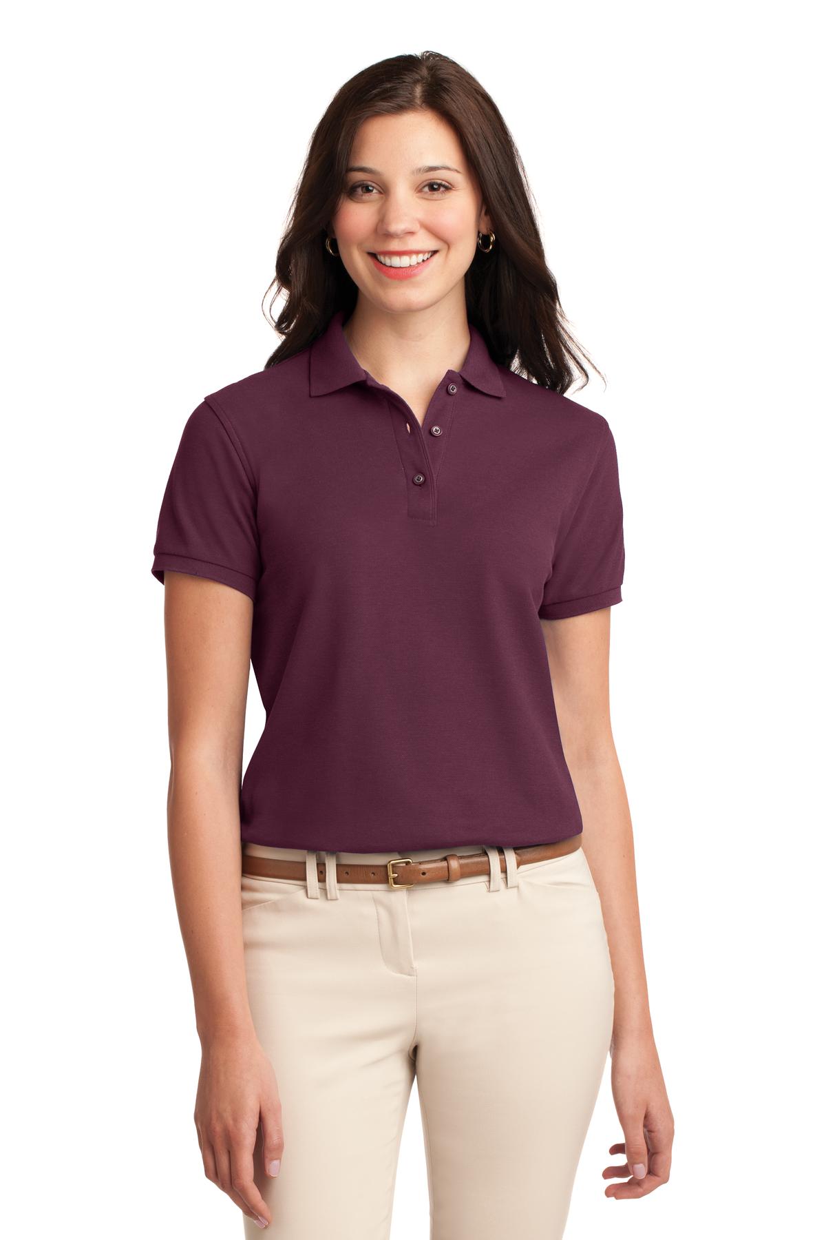 Custom Embroidery or DTF Print - Port Authority ®  Women's Silk Touch™ Polo.  L500