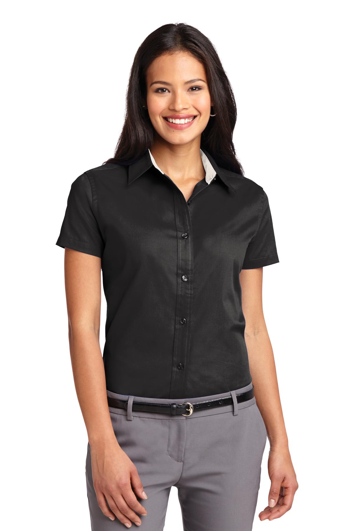 Custom Embroidery or DTF Print - Port Authority ®  Women's Short Sleeve Easy Care  Shirt.  L508