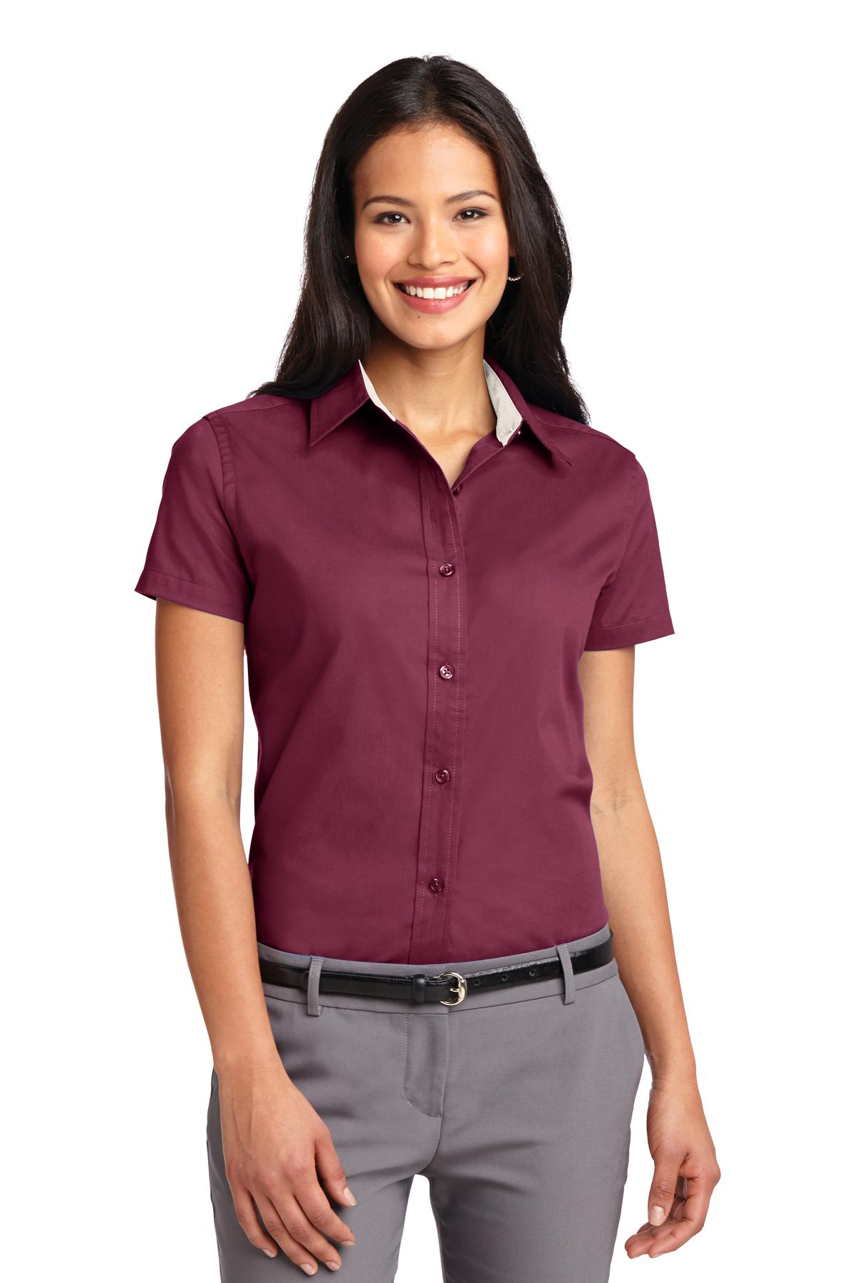 Custom Embroidery or DTF Print - Port Authority ®  Women's Short Sleeve Easy Care  Shirt.  L508