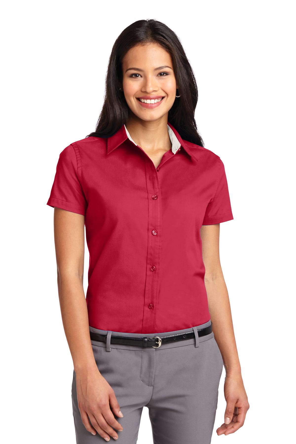 Custom Embroidery or DTF Print - Port Authority ®  Women's Short Sleeve Easy Care  Shirt.  L508