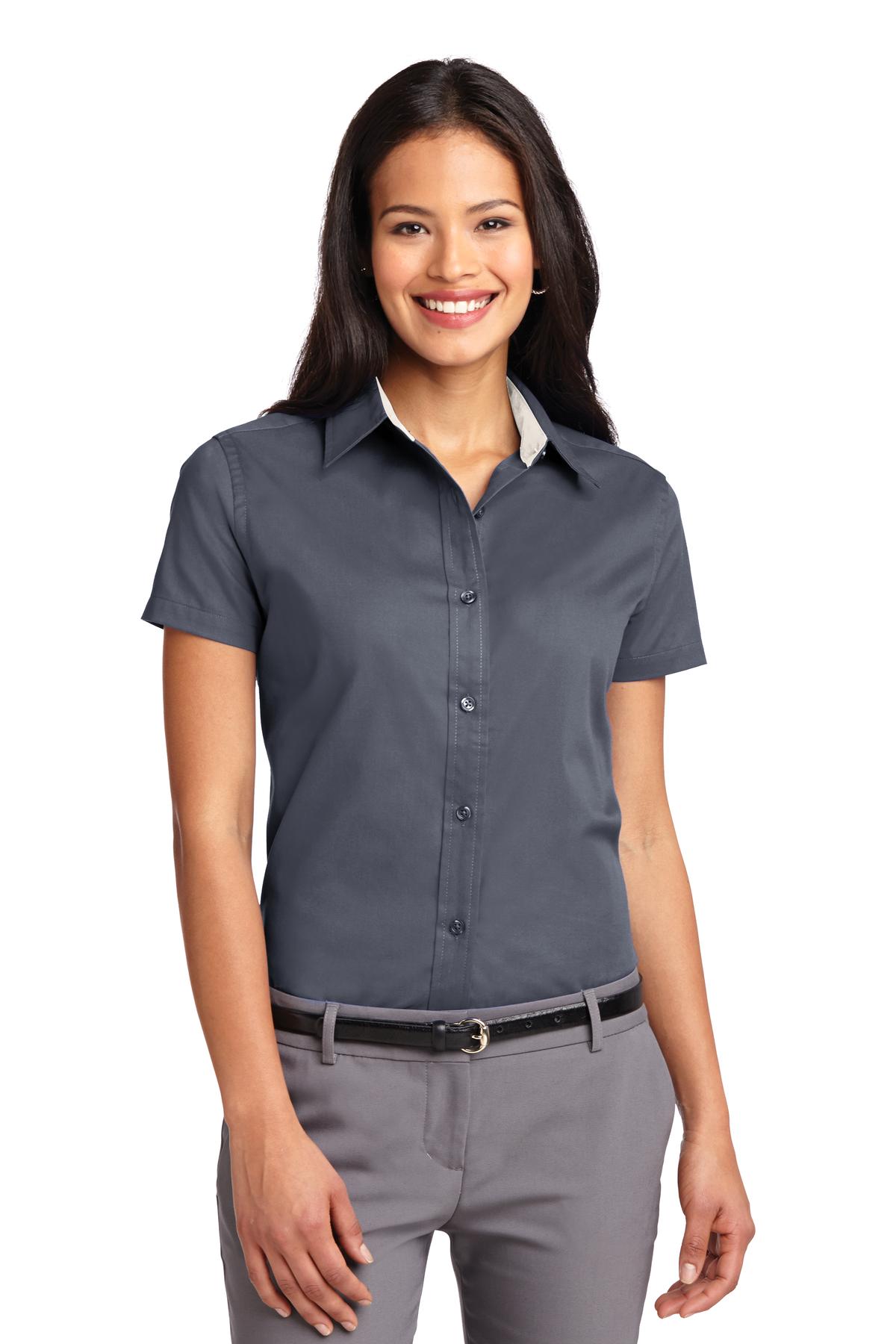 Custom Embroidery or DTF Print - Port Authority ®  Women's Short Sleeve Easy Care  Shirt.  L508