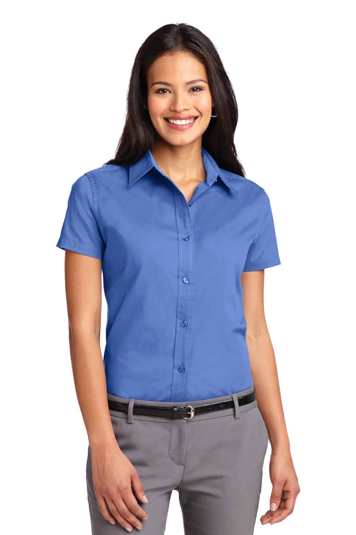Custom Embroidery or DTF Print - Port Authority ®  Women's Short Sleeve Easy Care  Shirt.  L508