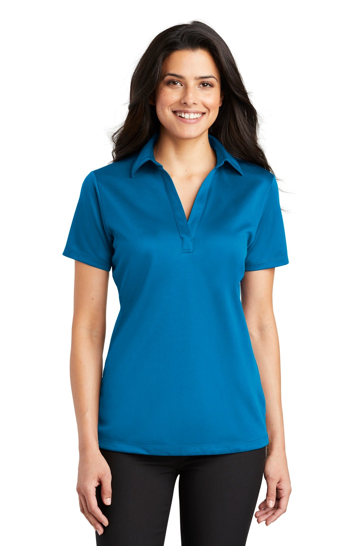 Custom Embroidery or DTF Print - Port Authority ®  Women's Silk Touch™ Performance Polo. L540