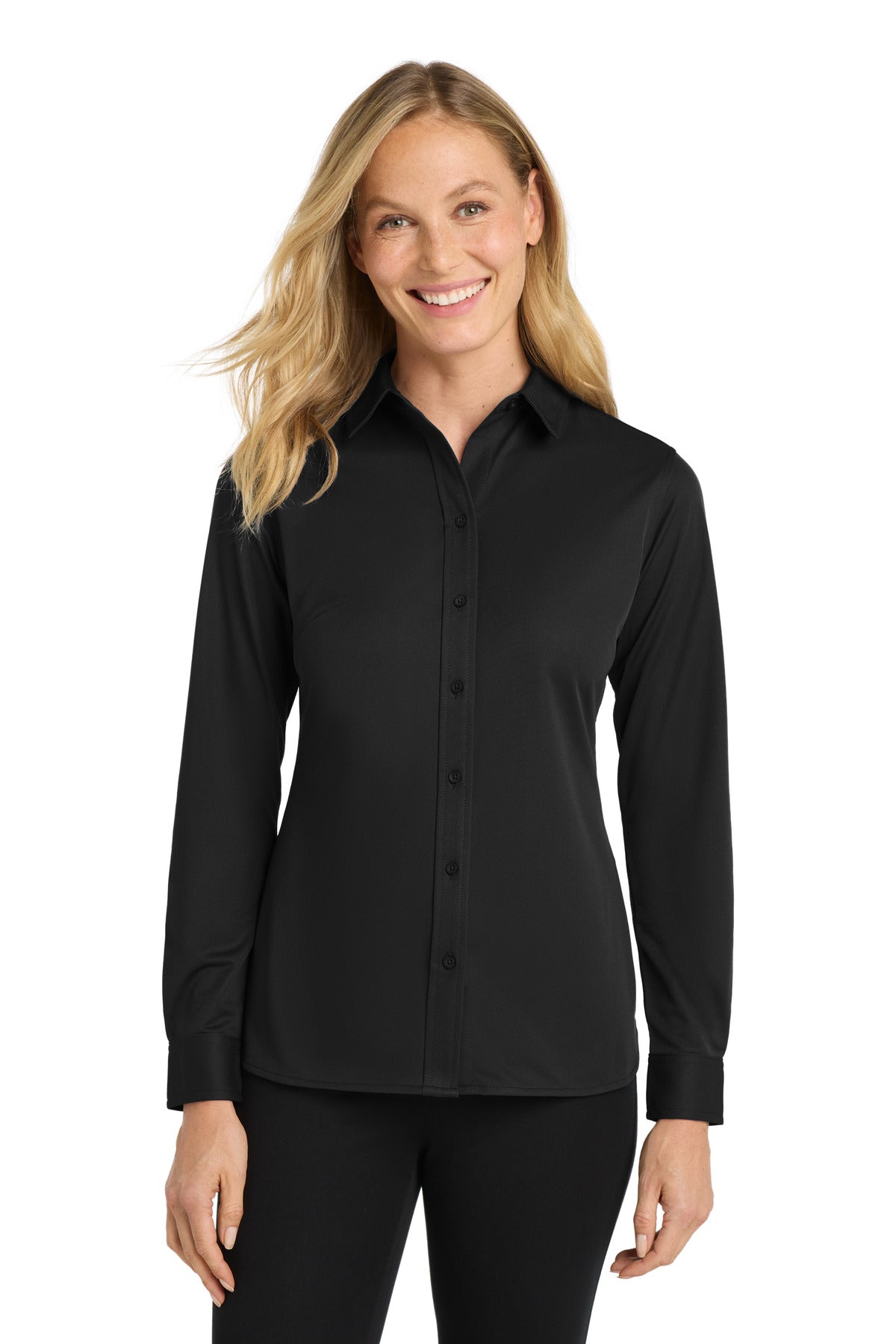 Custom Embroidery or DTF Print - Port Authority ®  Women's Dimension Knit Dress Shirt. L570