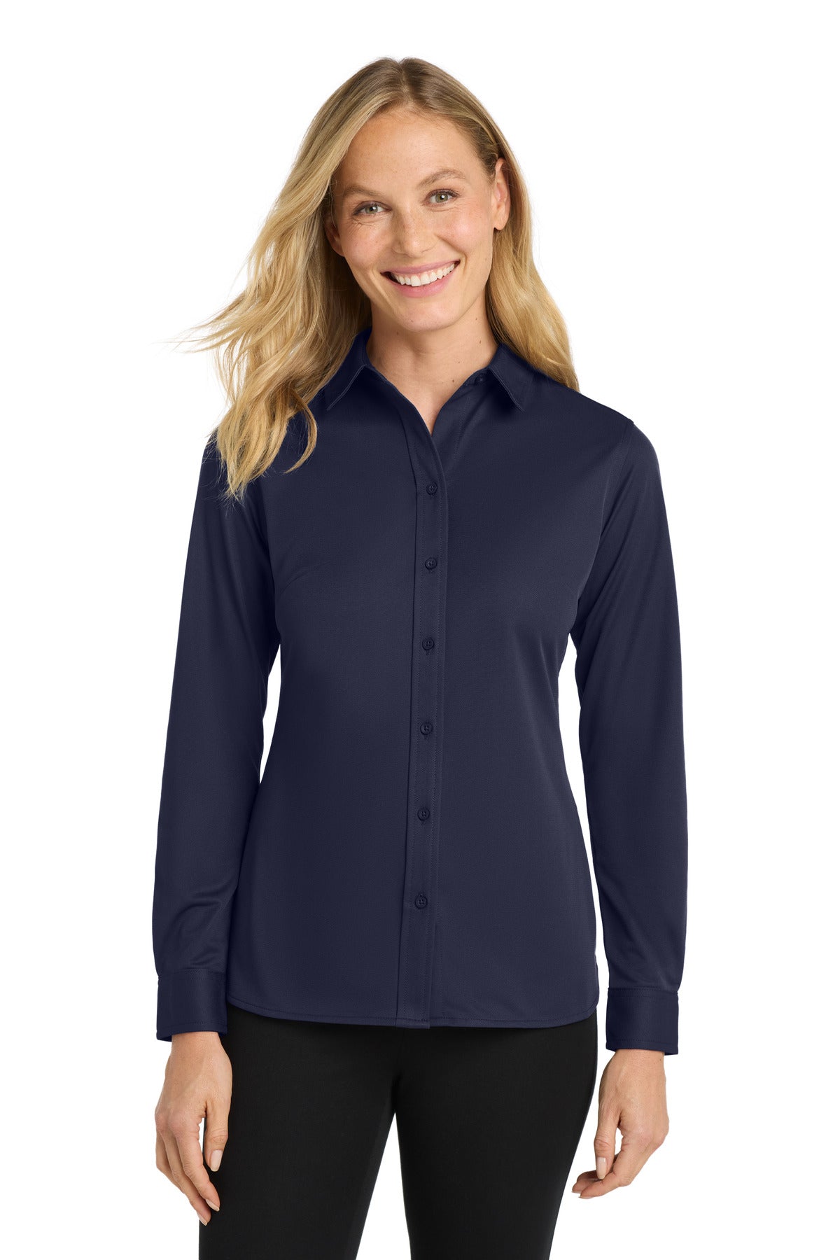 Custom Embroidery or DTF Print - Port Authority ®  Women's Dimension Knit Dress Shirt. L570