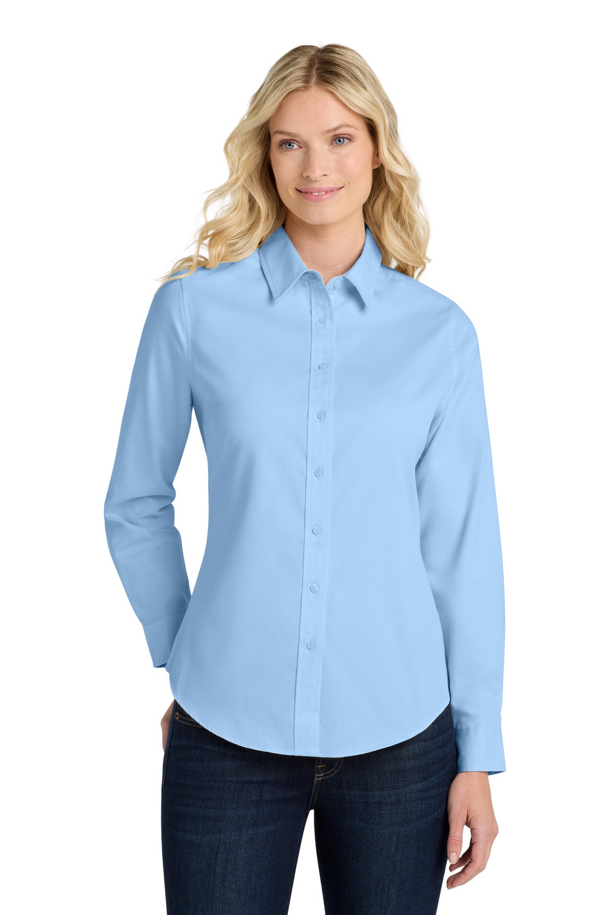 Custom Embroidery or DTF Print - Port Authority ®  Women's Long Sleeve Easy Care Shirt.  L608