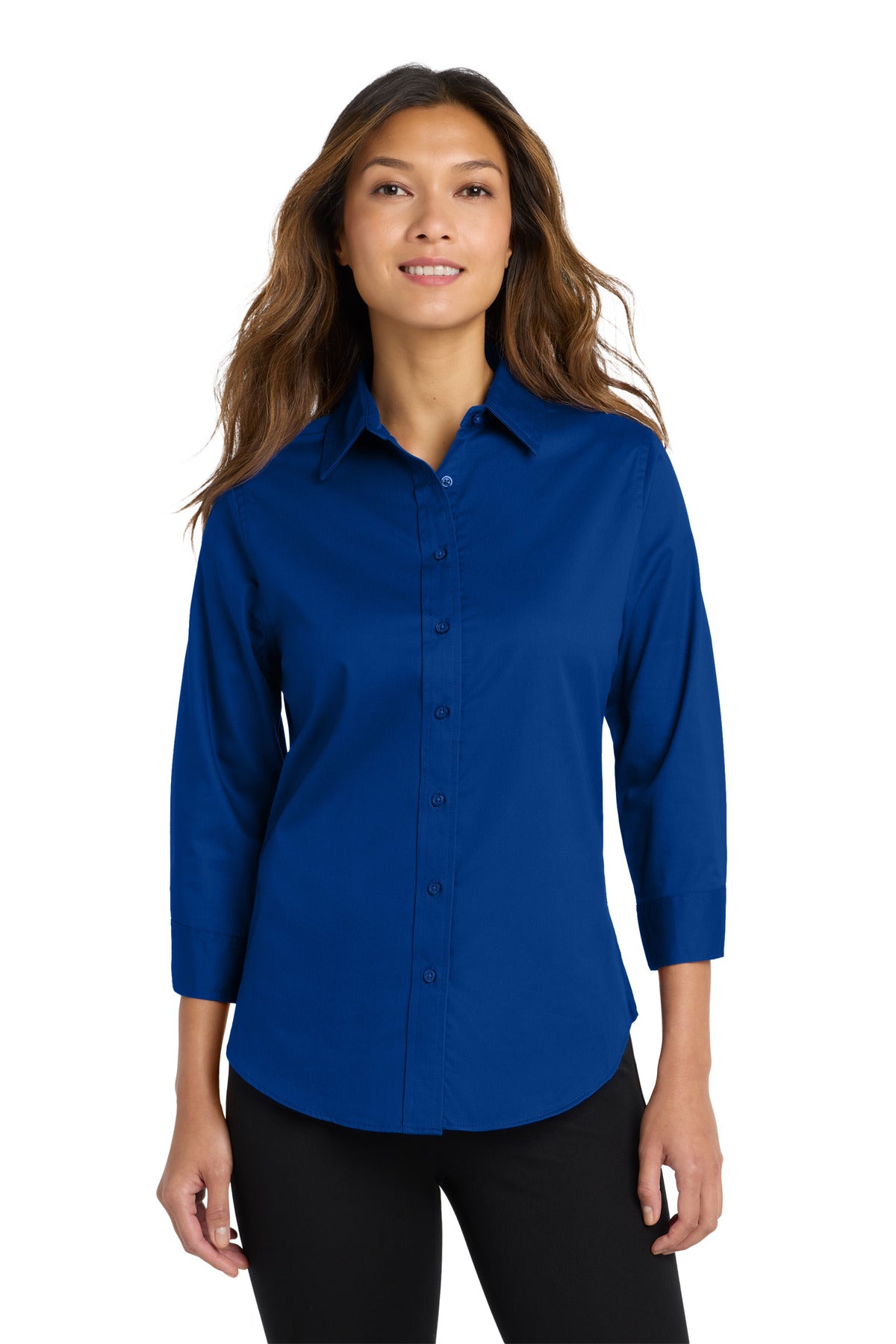 Custom Embroidery or DTF Print - Port Authority ®  Women's 3/4-Sleeve Easy Care Shirt. L612