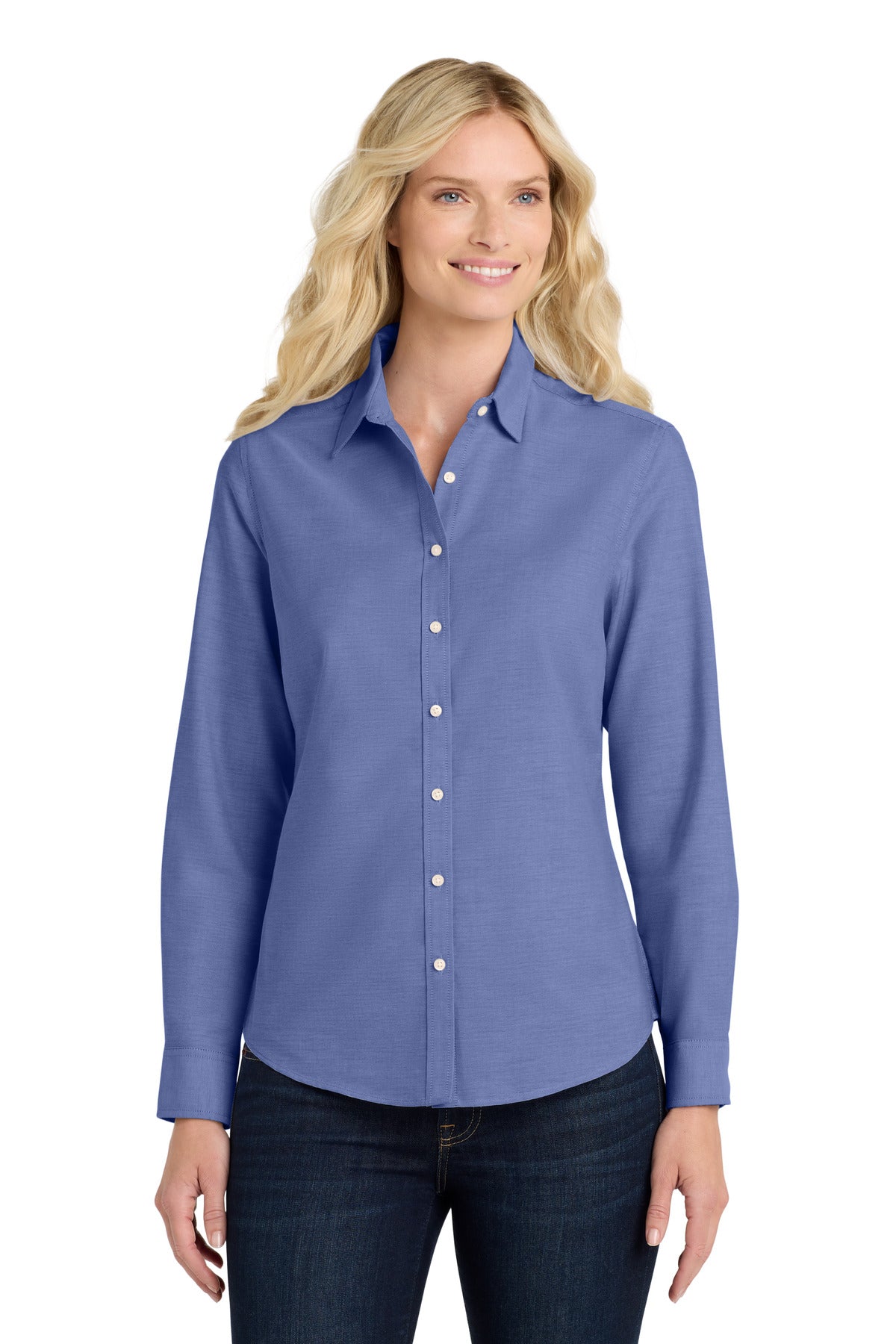 Custom Embroidery or DTF Print - Port Authority ®  Women's SuperPro ™  Oxford Shirt. L658