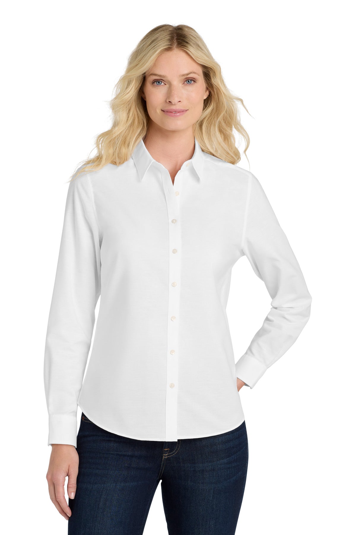 Custom Embroidery or DTF Print - Port Authority ®  Women's SuperPro ™  Oxford Shirt. L658