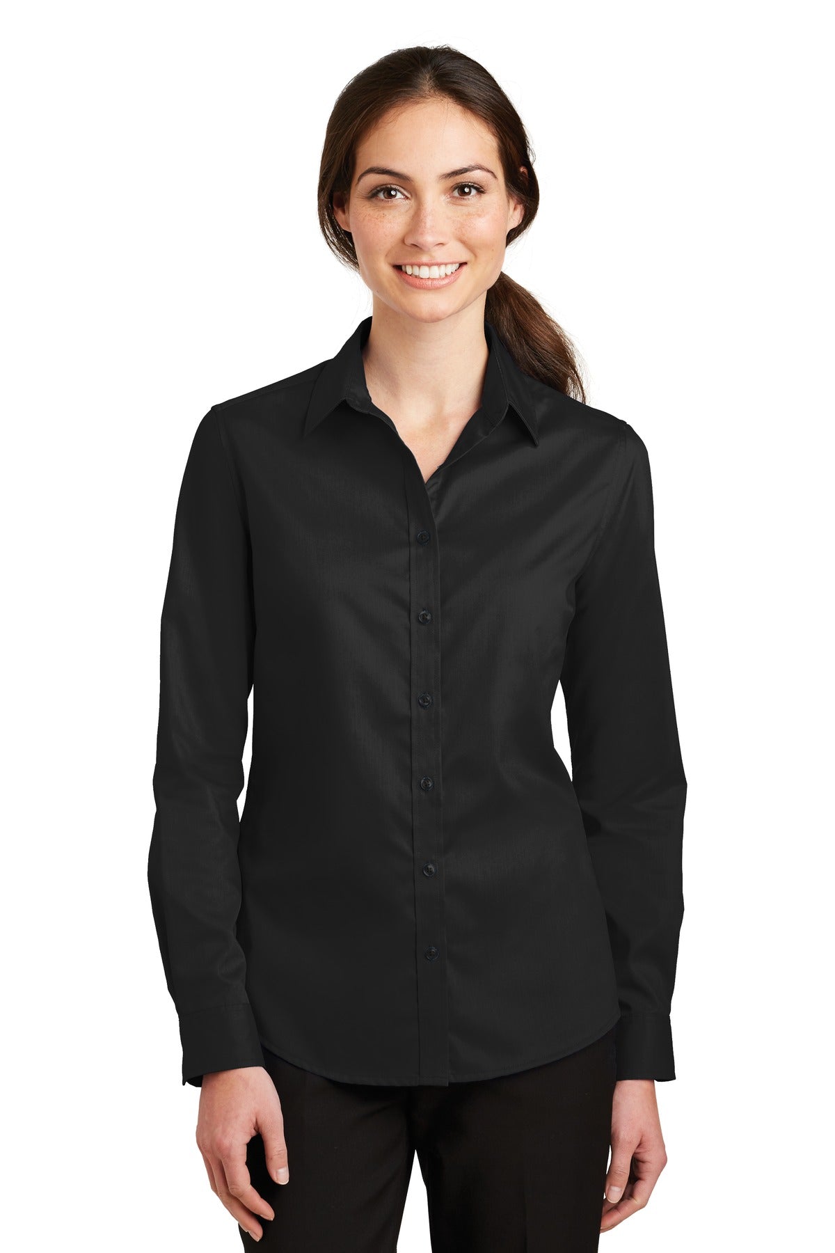 Custom Embroidery or DTF Print - Port Authority ®  Women's SuperPro ™  Twill Shirt. L663