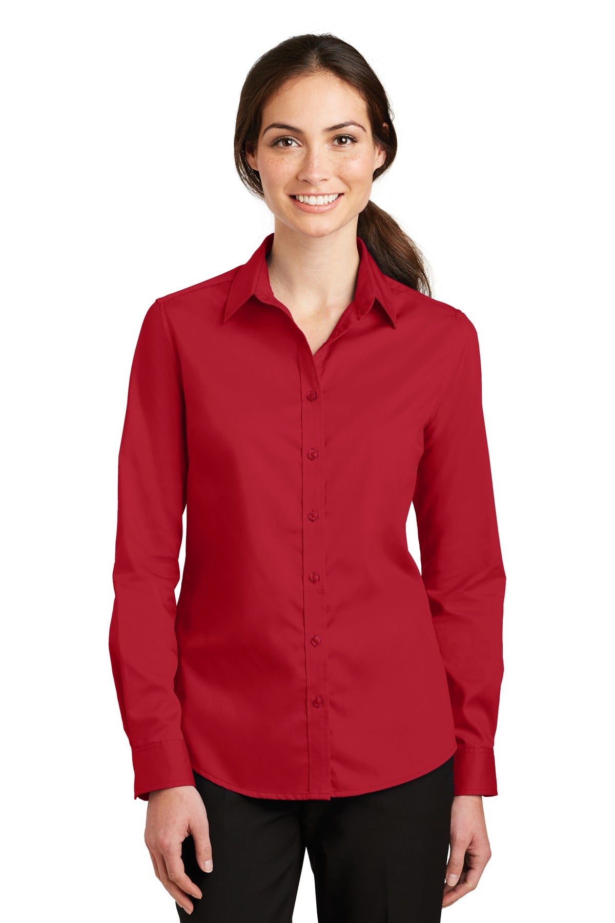Custom Embroidery or DTF Print - Port Authority ®  Women's SuperPro ™  Twill Shirt. L663