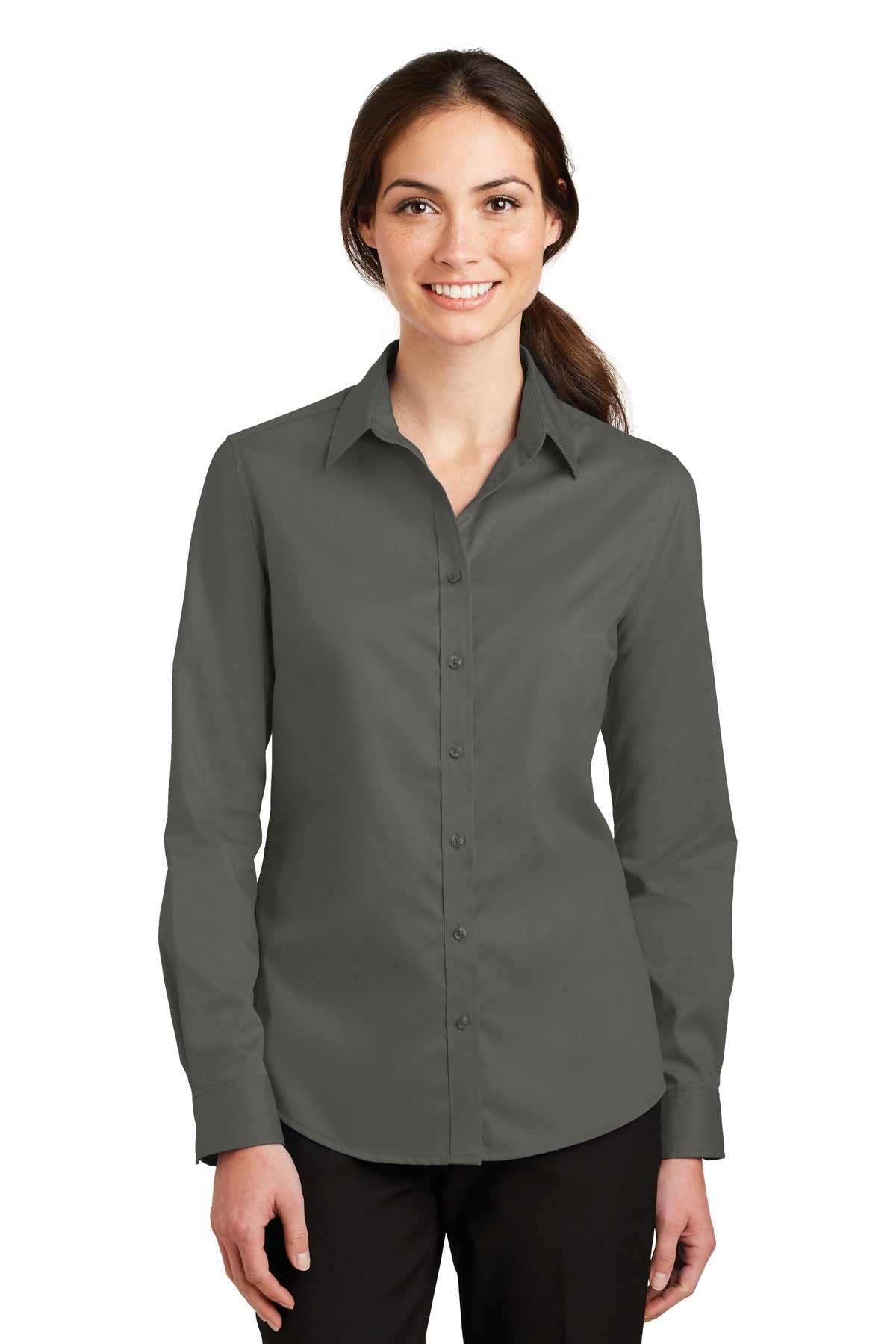 Custom Embroidery or DTF Print - Port Authority ®  Women's SuperPro ™  Twill Shirt. L663