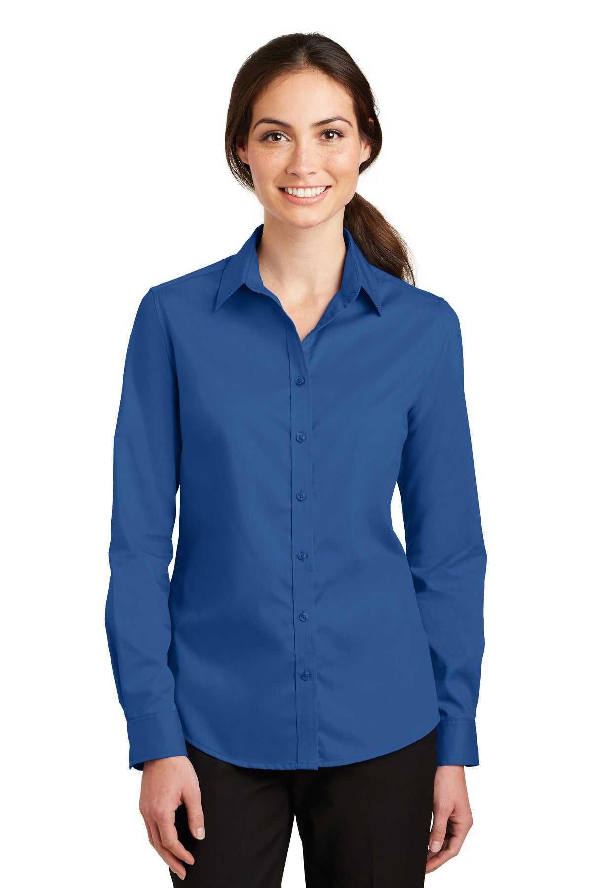 Custom Embroidery or DTF Print - Port Authority ®  Women's SuperPro ™  Twill Shirt. L663