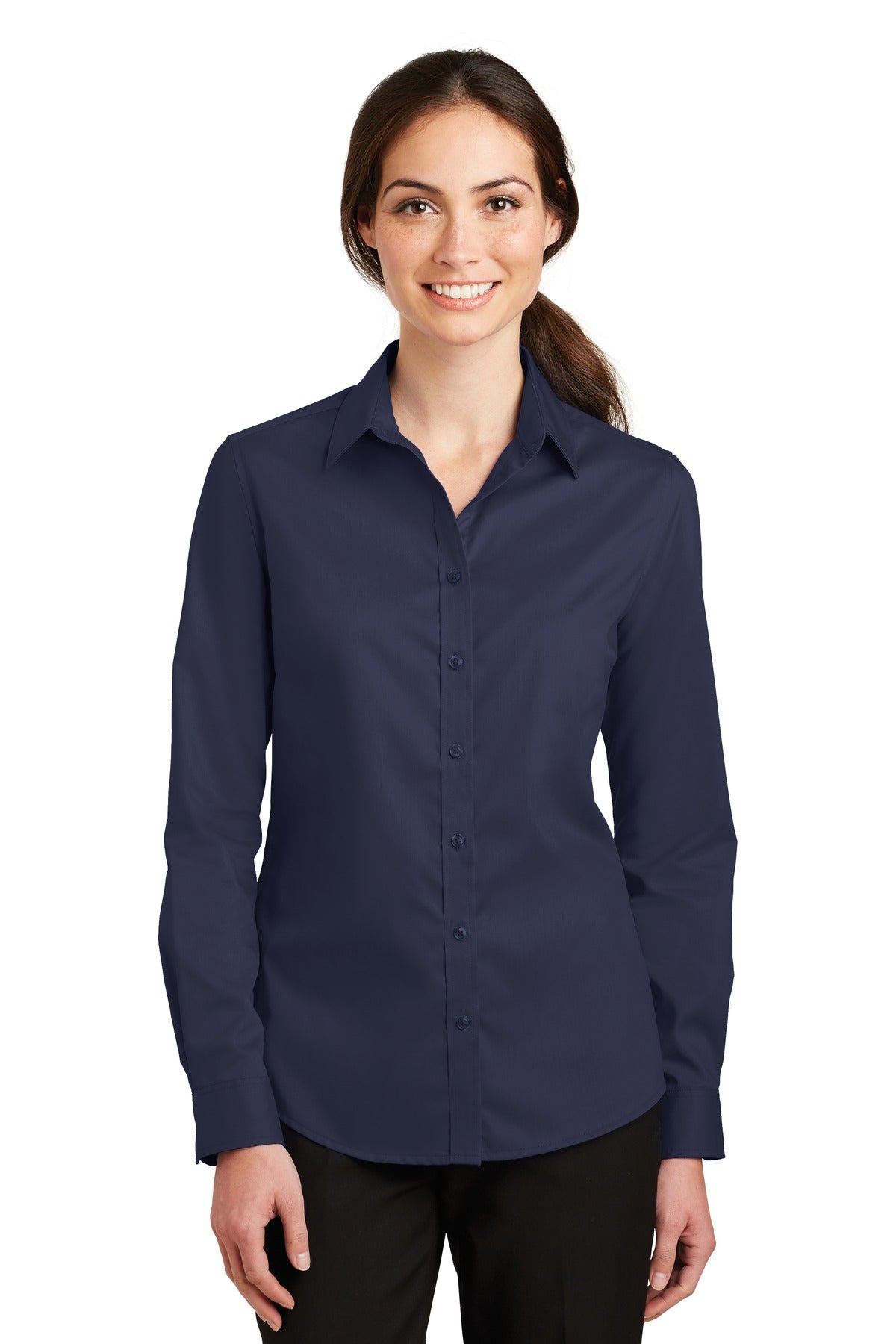Custom Embroidery or DTF Print - Port Authority ®  Women's SuperPro ™  Twill Shirt. L663