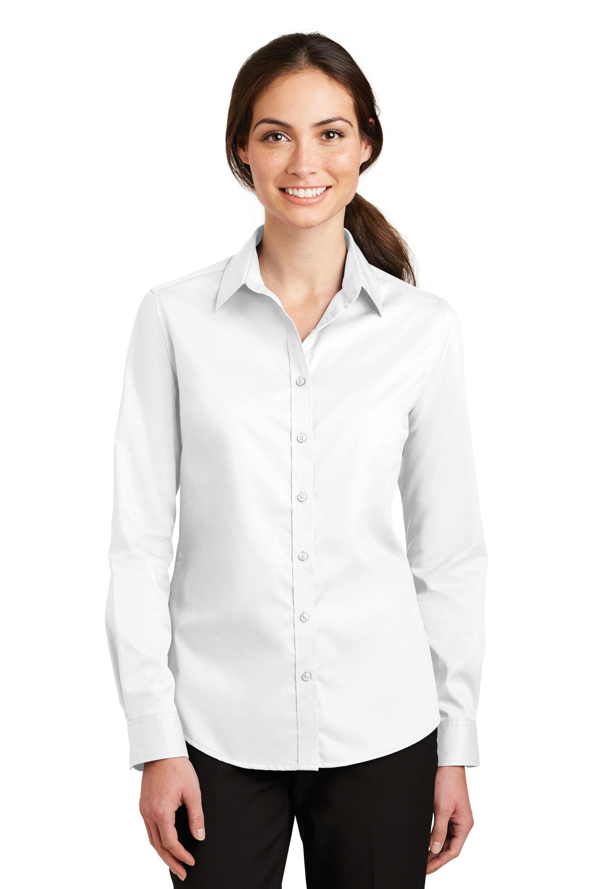 Custom Embroidery or DTF Print - Port Authority ®  Women's SuperPro ™  Twill Shirt. L663