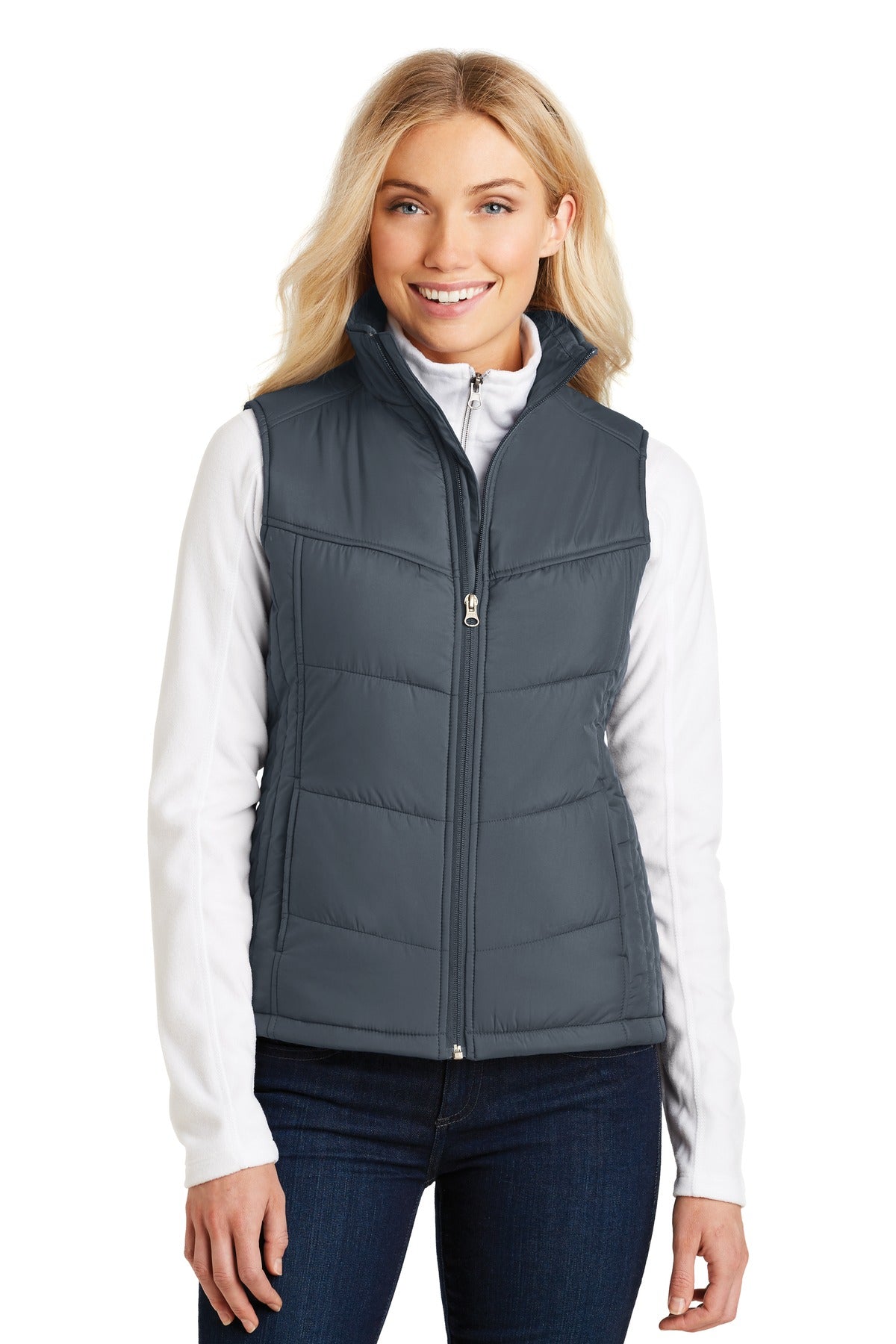Custom Embroidery or DTF Print - Port Authority ®  Women's Puffy Vest. L709