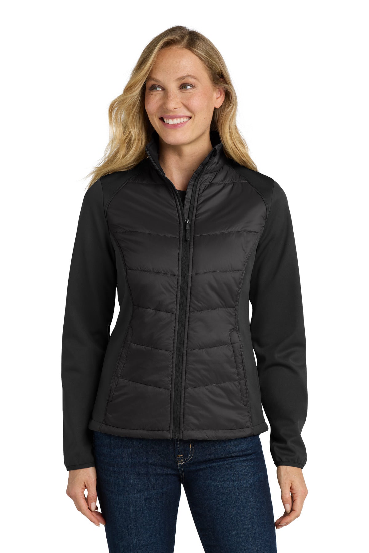 Custom Embroidery or DTF Print - Port Authority ®  Women's Hybrid Soft Shell Jacket. L787