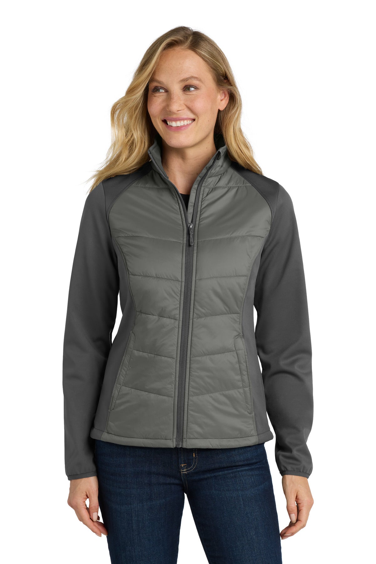 Custom Embroidery or DTF Print - Port Authority ®  Women's Hybrid Soft Shell Jacket. L787