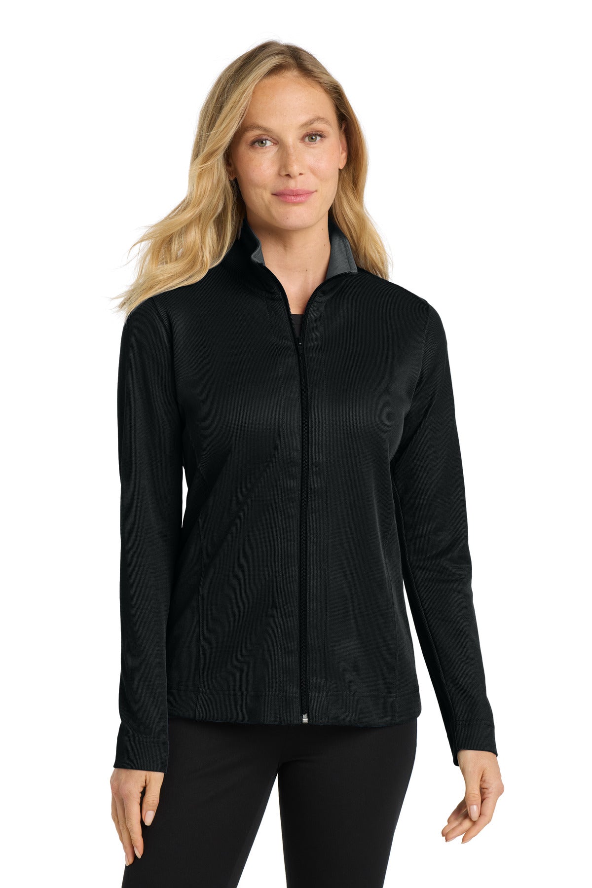 Custom Embroidery or DTF Print - Port Authority ®  Women's Vertical Texture Full-Zip Jacket. L805