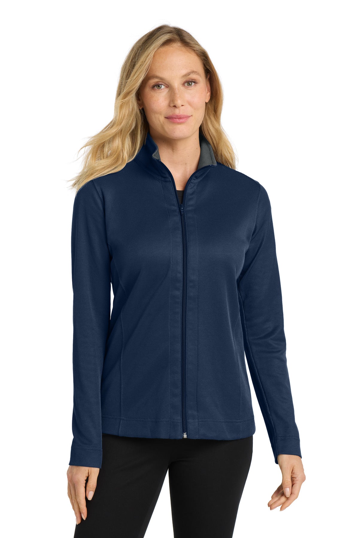 Custom Embroidery or DTF Print - Port Authority ®  Women's Vertical Texture Full-Zip Jacket. L805