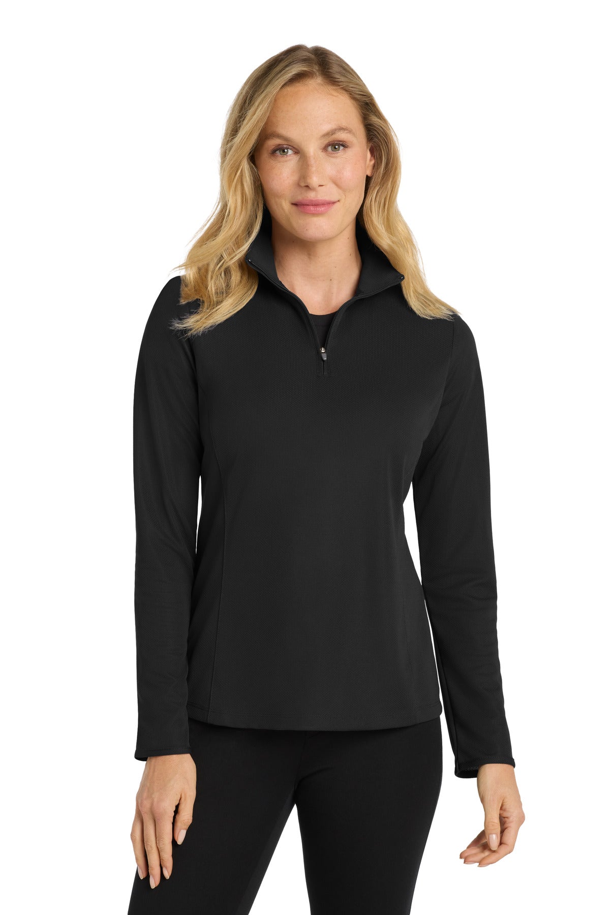 Custom Embroidery or DTF Print - Port Authority ®  Women's Pinpoint Mesh 1/2-Zip . L806