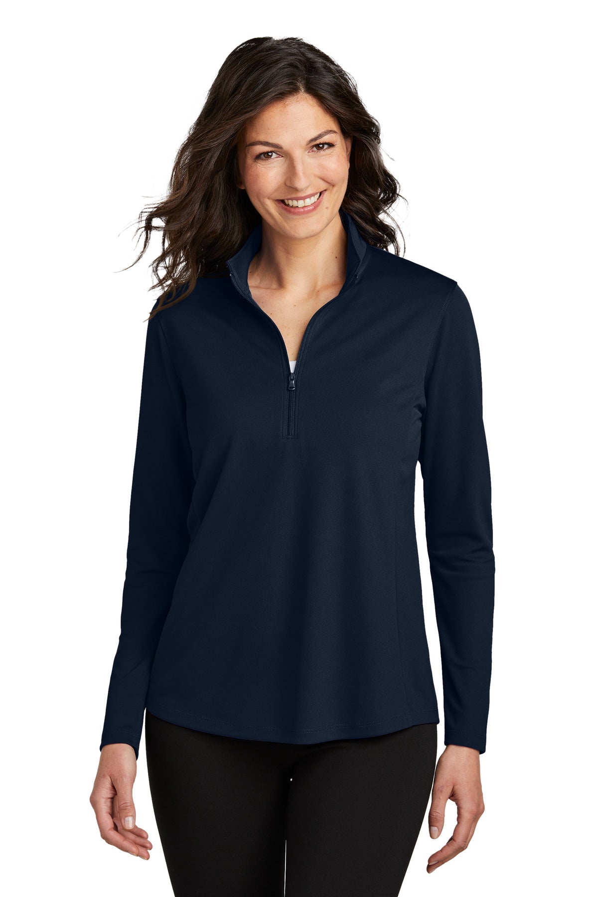 Custom Embroidered - Port Authority® Women's Dry Zone® UV Micro-Mesh 1/4-Zip LK112
